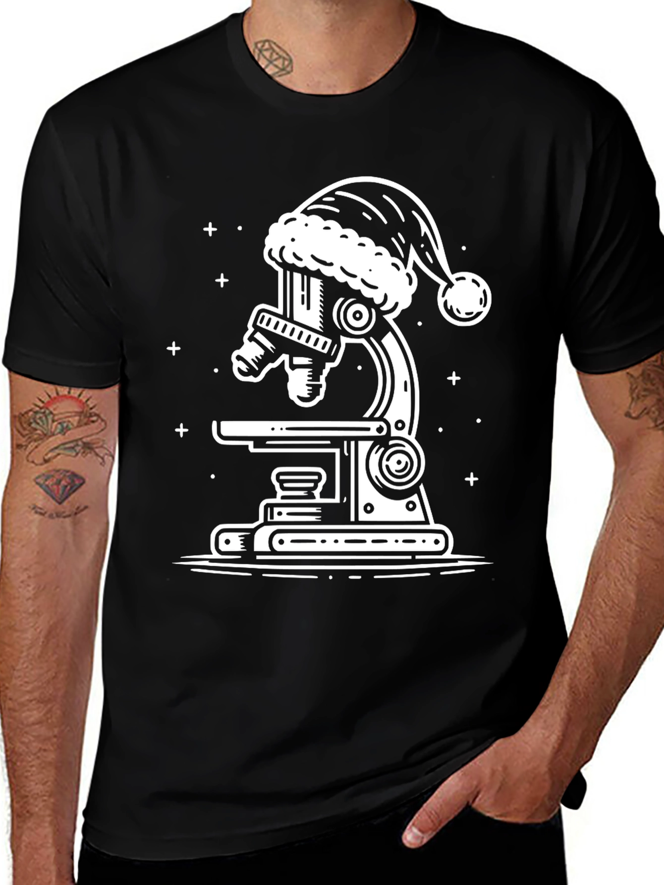 Christmas Microscope Graphic T-Shirt