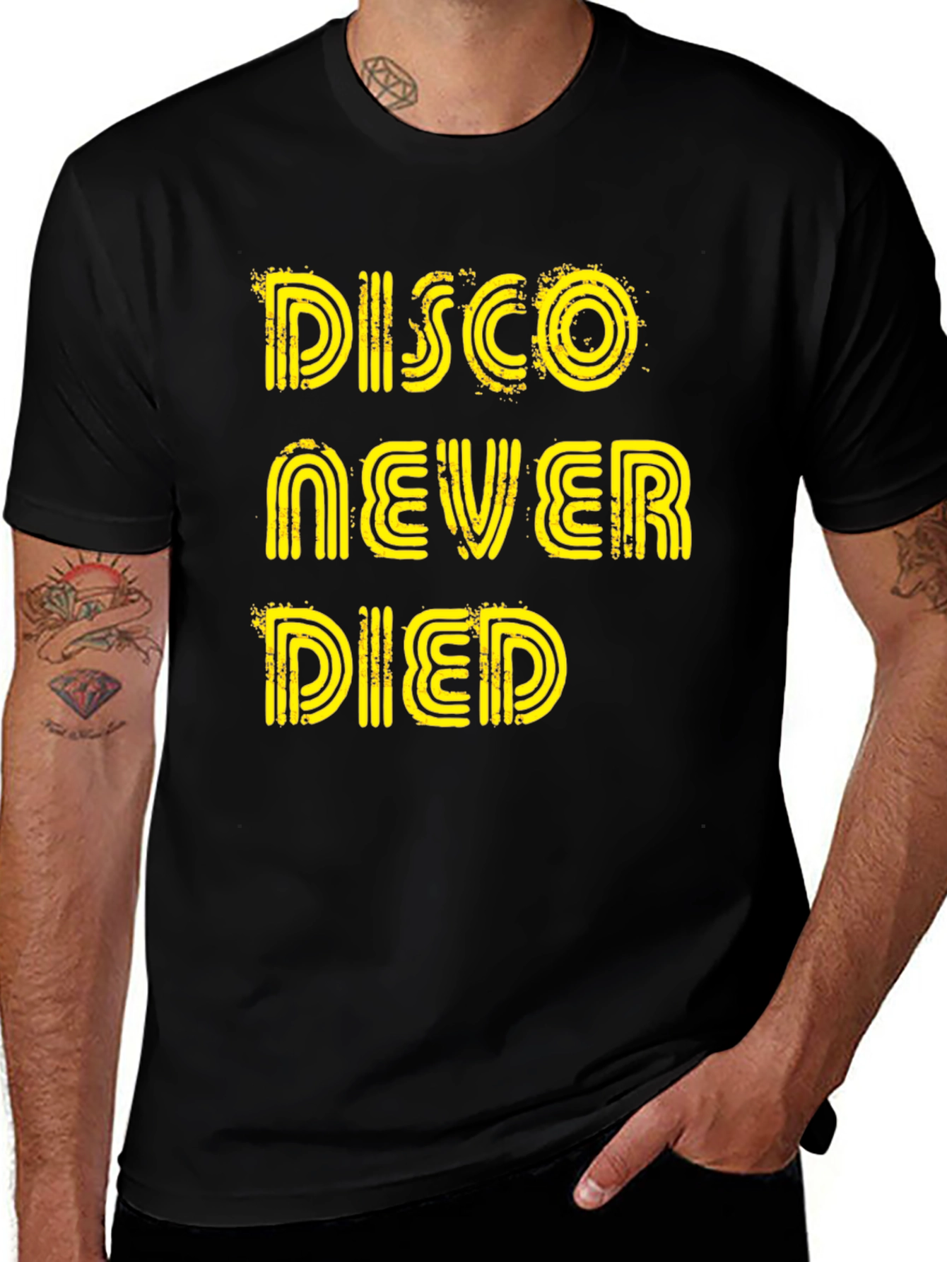 Variant 24 of Disco Never Died Graphic Tee - Black