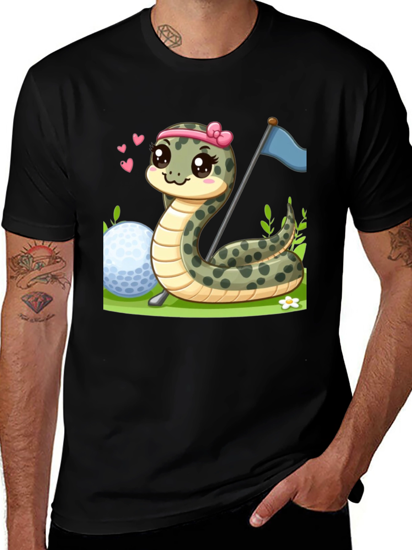 Variant 18 of Cute Snake Golfing T-Shirt