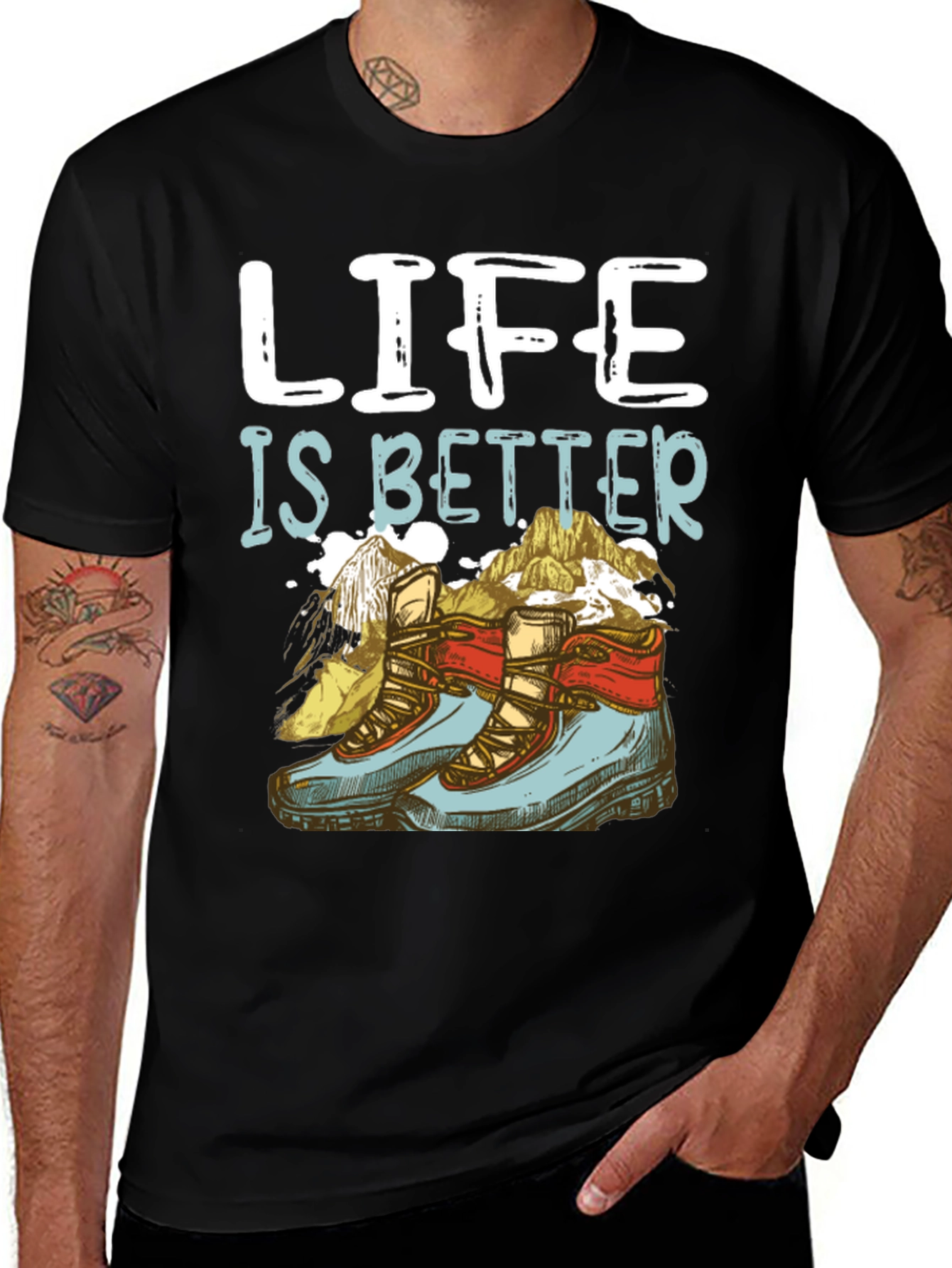 Variant 5 of Life Is Better Hiking T-Shirt