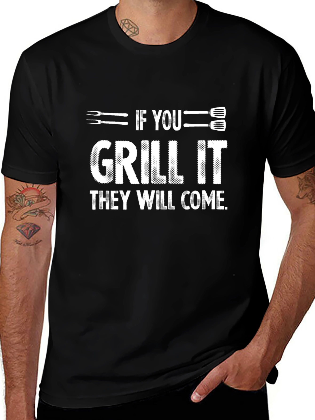 Variant 2 of If You Grill It They Will Come Black Graphic T-Shirt