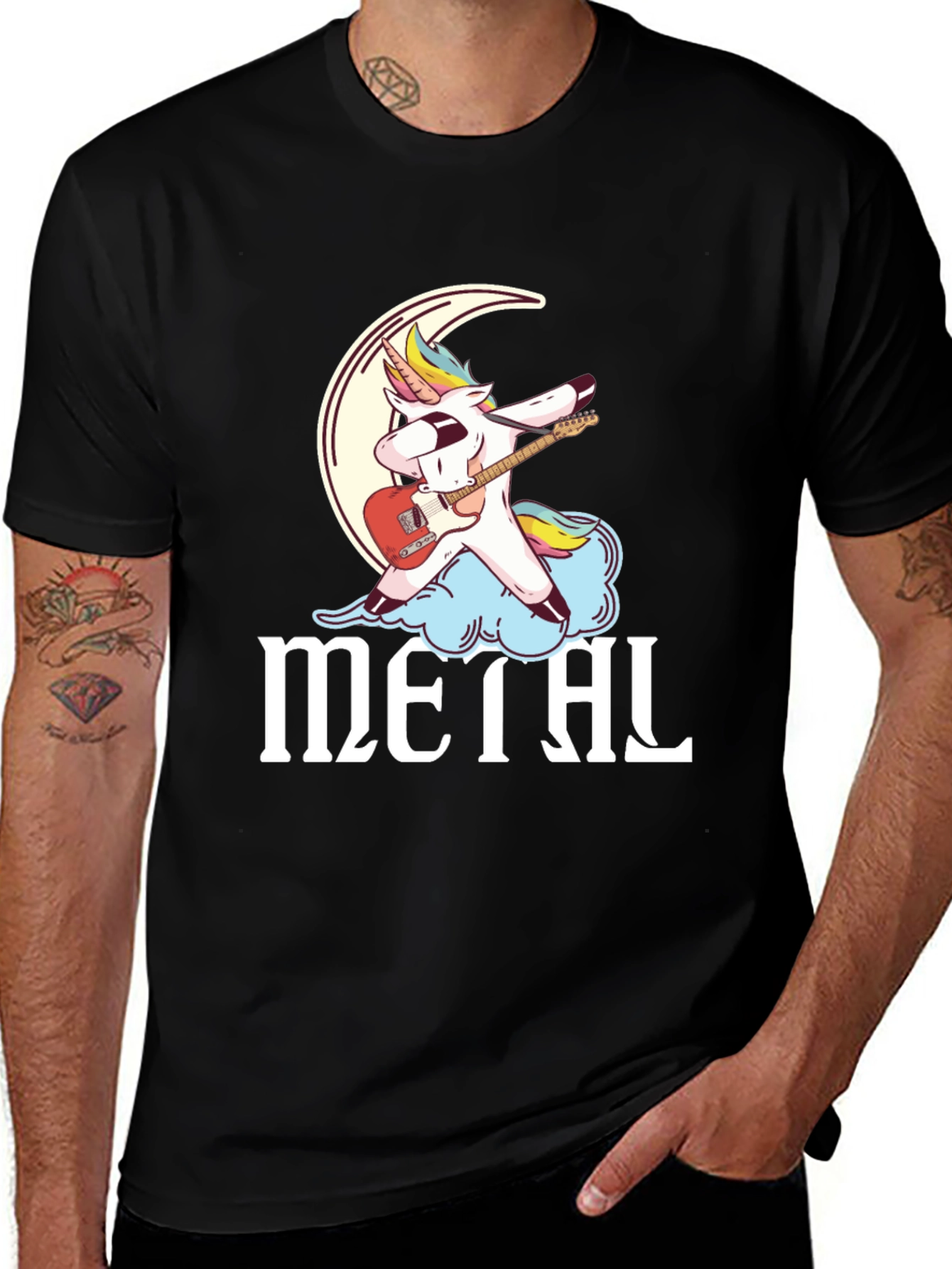 Variant 9 of Unicorn Metal Dab T-Shirt - Rock On!