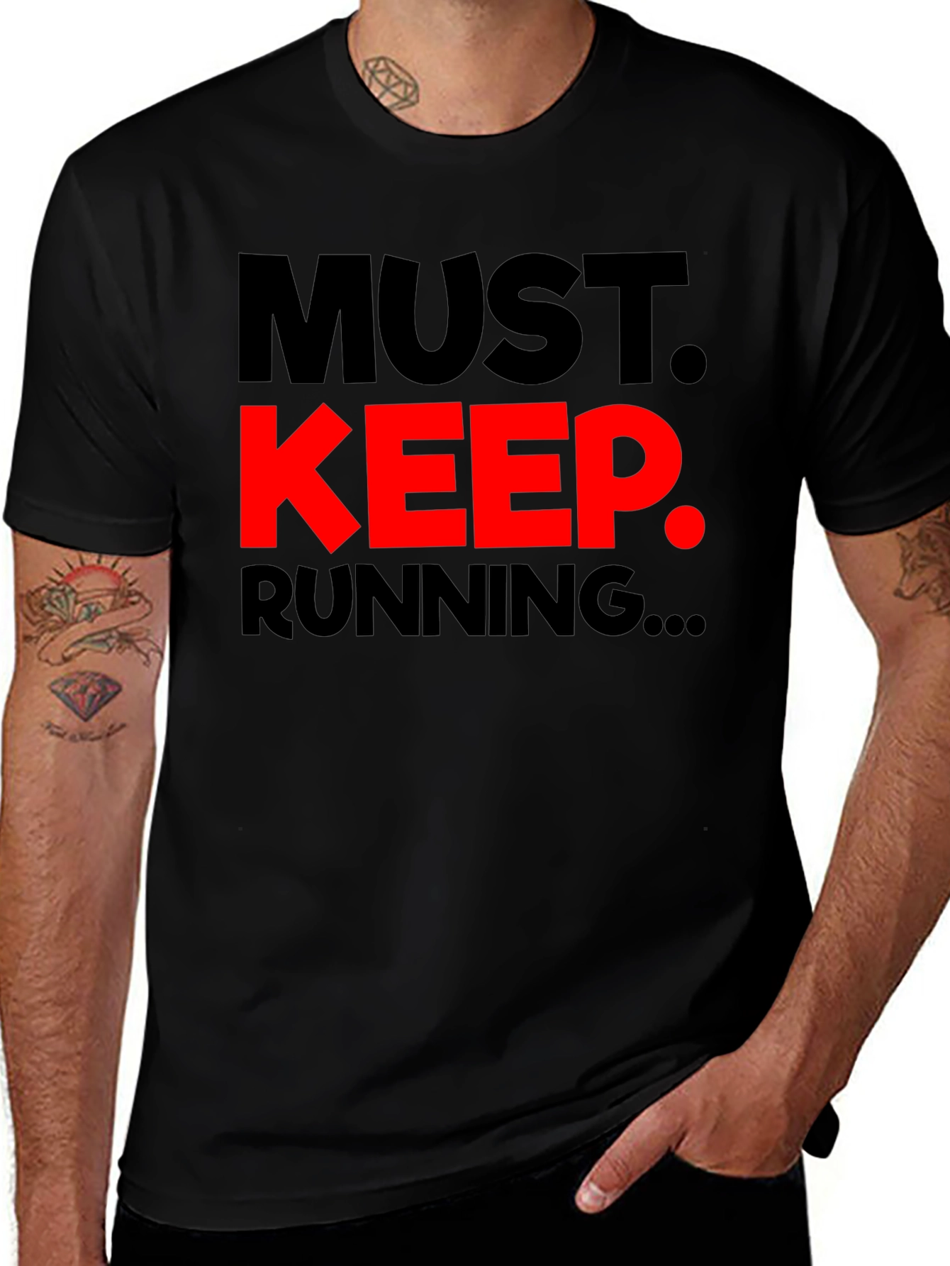 Must Keep Running Graphic Tee - Black