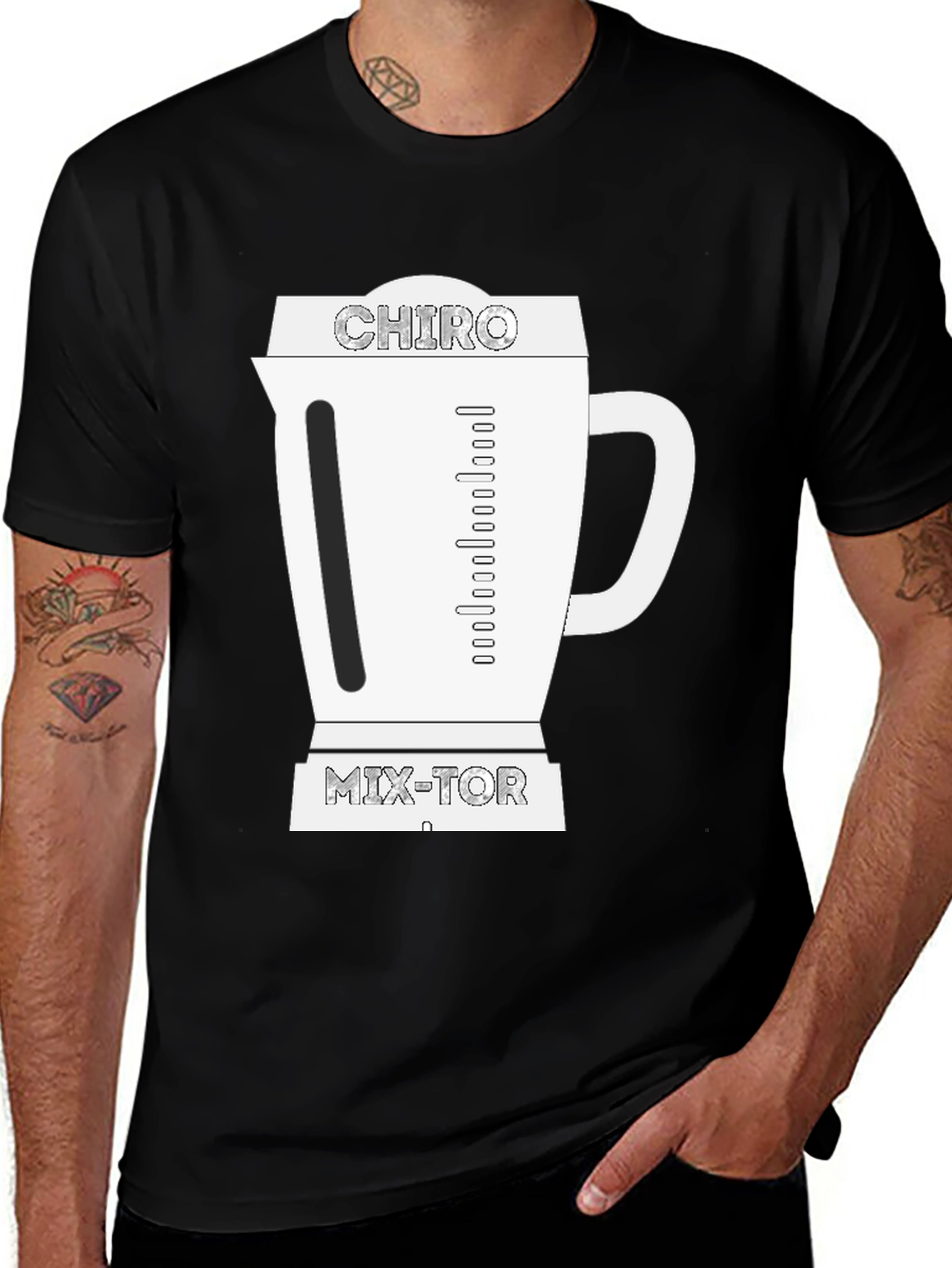 Black Chiro Mix-Tor Graphic T-Shirt - Novelty Chiropractic Tee main image