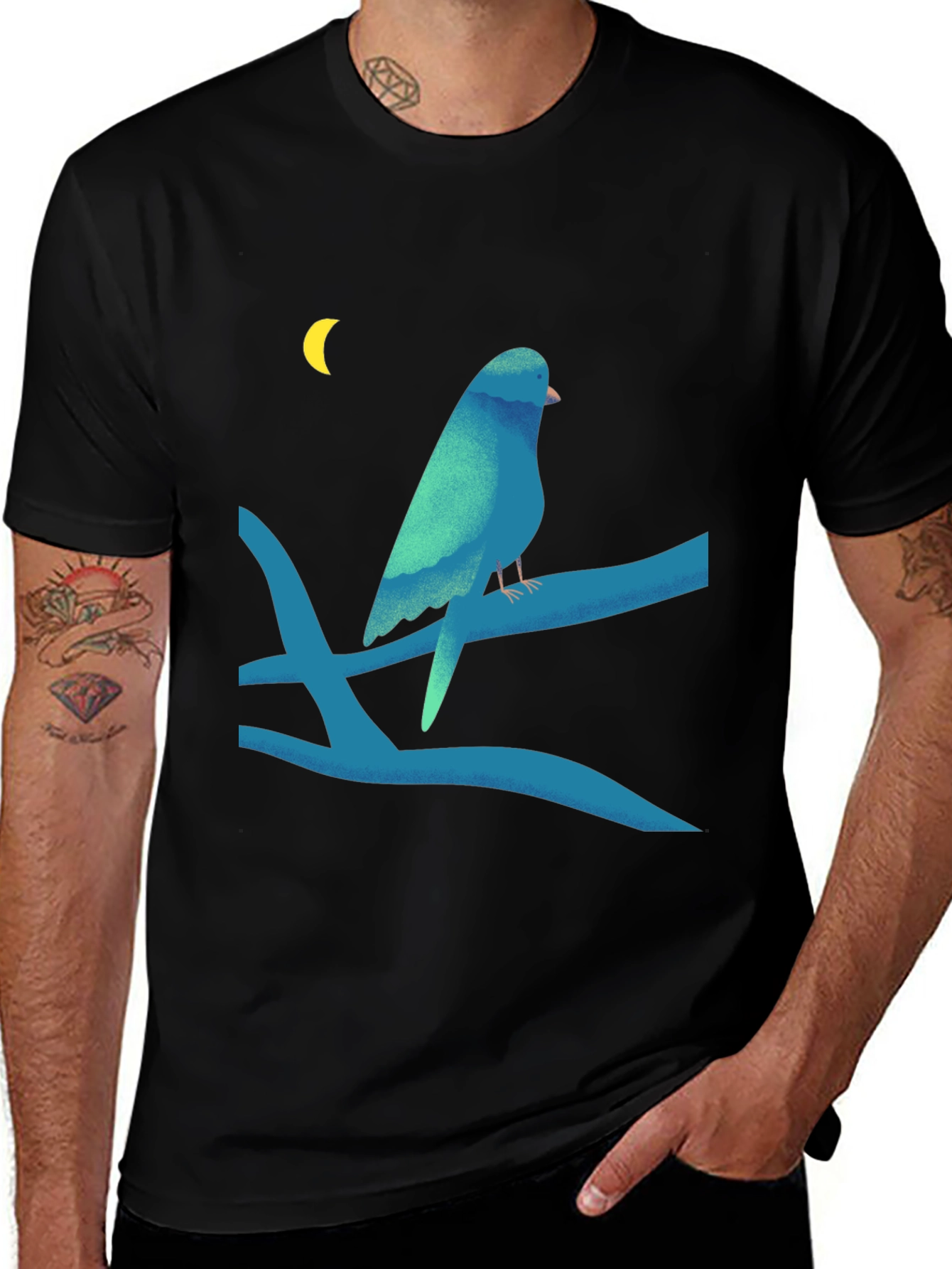 Variant 15 of Bird on Branch Graphic Tee - Dark Sky Design