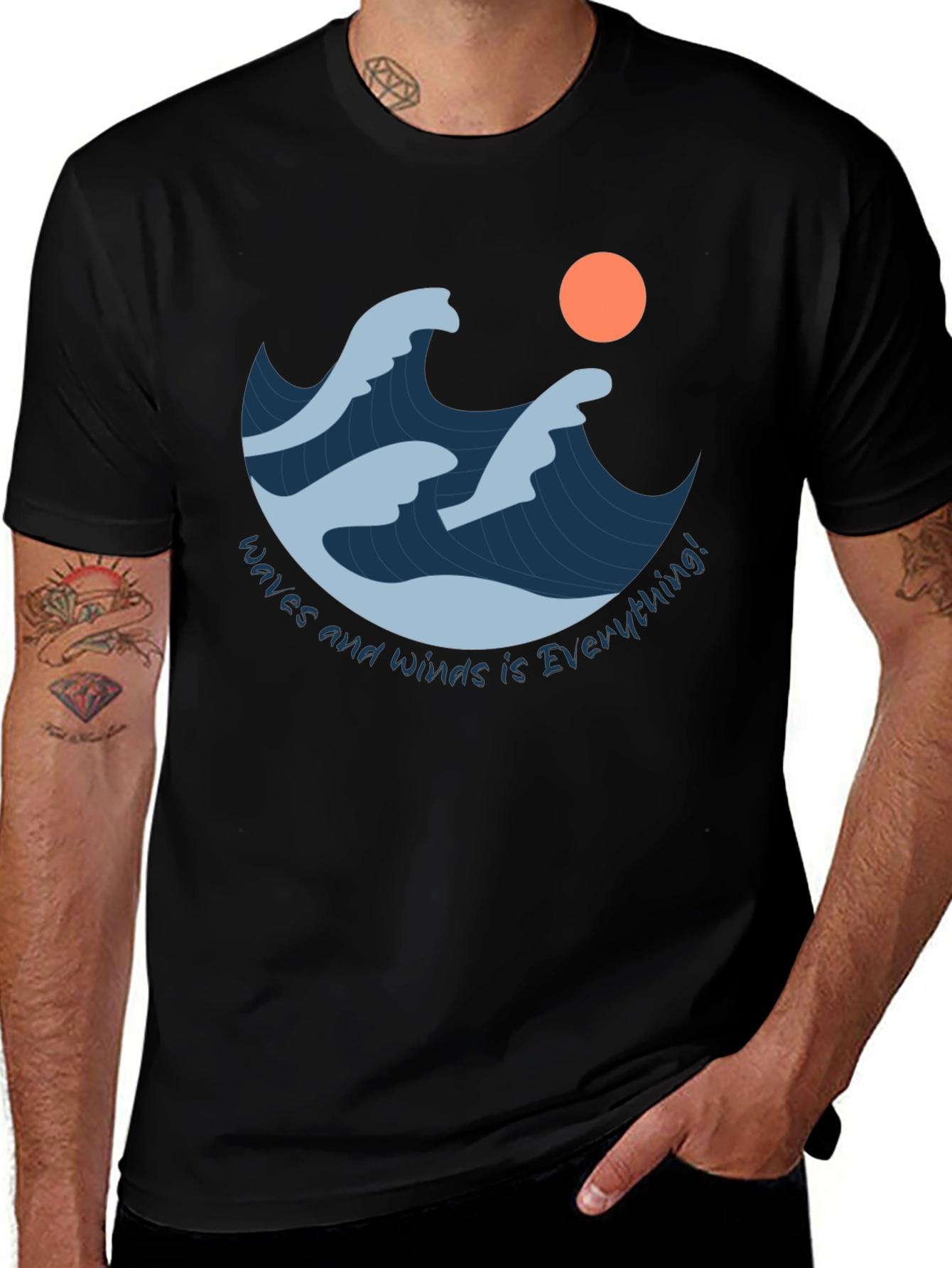 Variant 12 of Waves & Winds Graphic Tee - Stylish Comfort