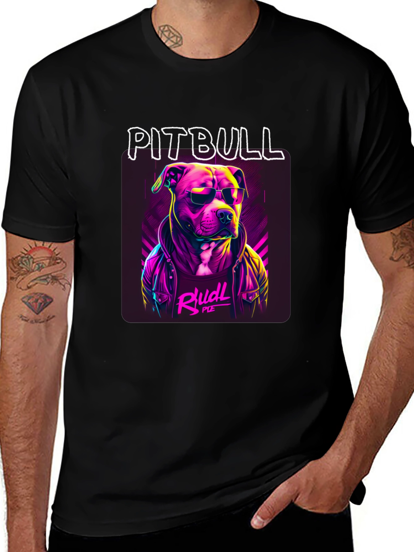 Variant 21 of Cool Pitbull Graphic Tee - Black Cotton T-Shirt