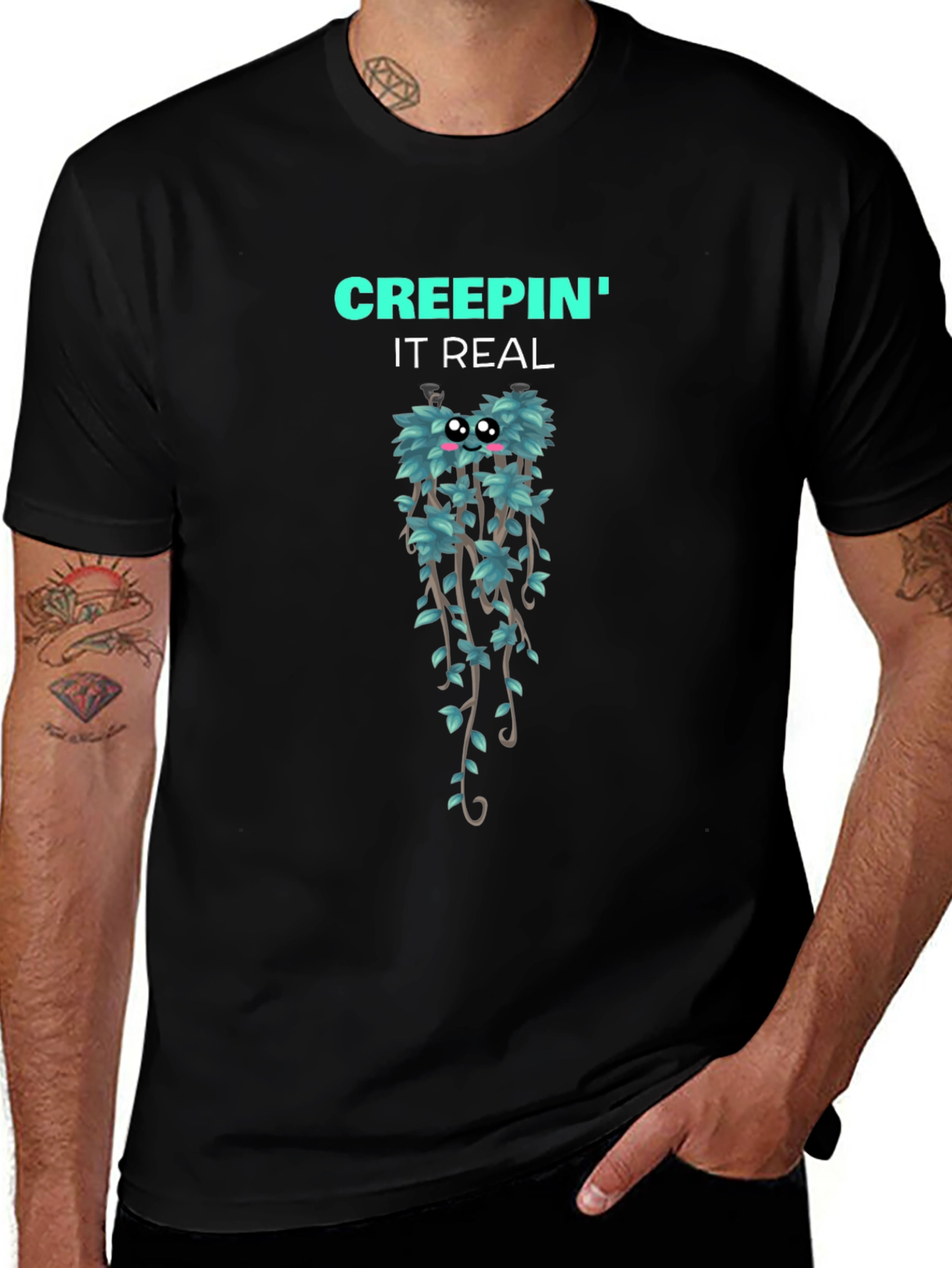 Variant 26 of Creepin' It Real Graphic T-Shirt - Black