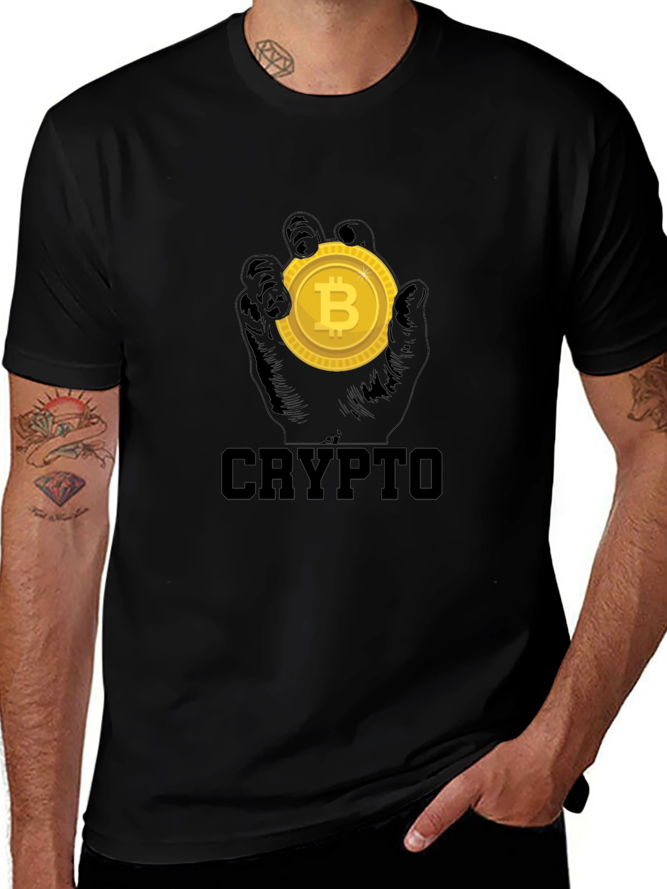 Variant 26 of Crypto Bitcoin T-Shirt - Black