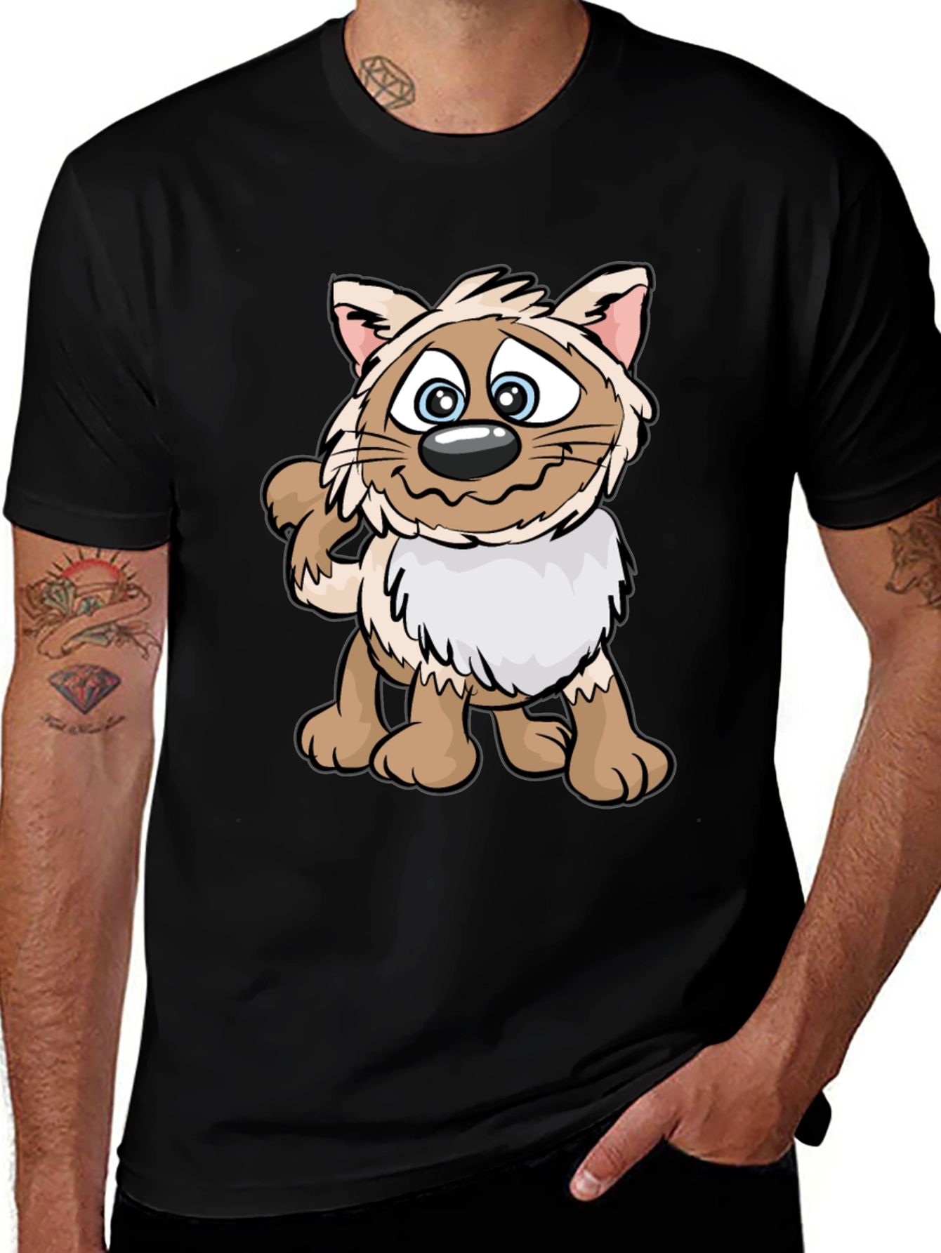 Variant 3 of Cute Cat Cartoon Graphic T-Shirt