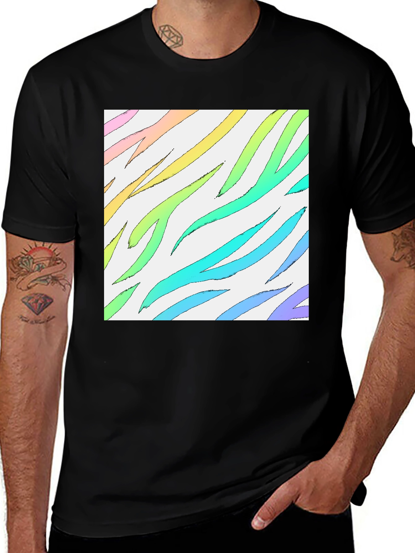 Variant 14 of Rainbow Zebra Stripe T-Shirt
