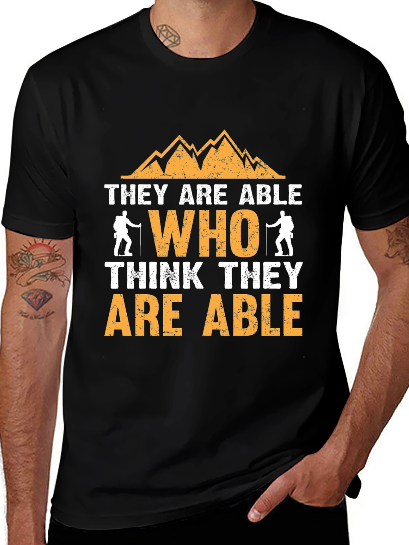 Variant 9 of Motivational Hiking T-Shirt - They Are Able