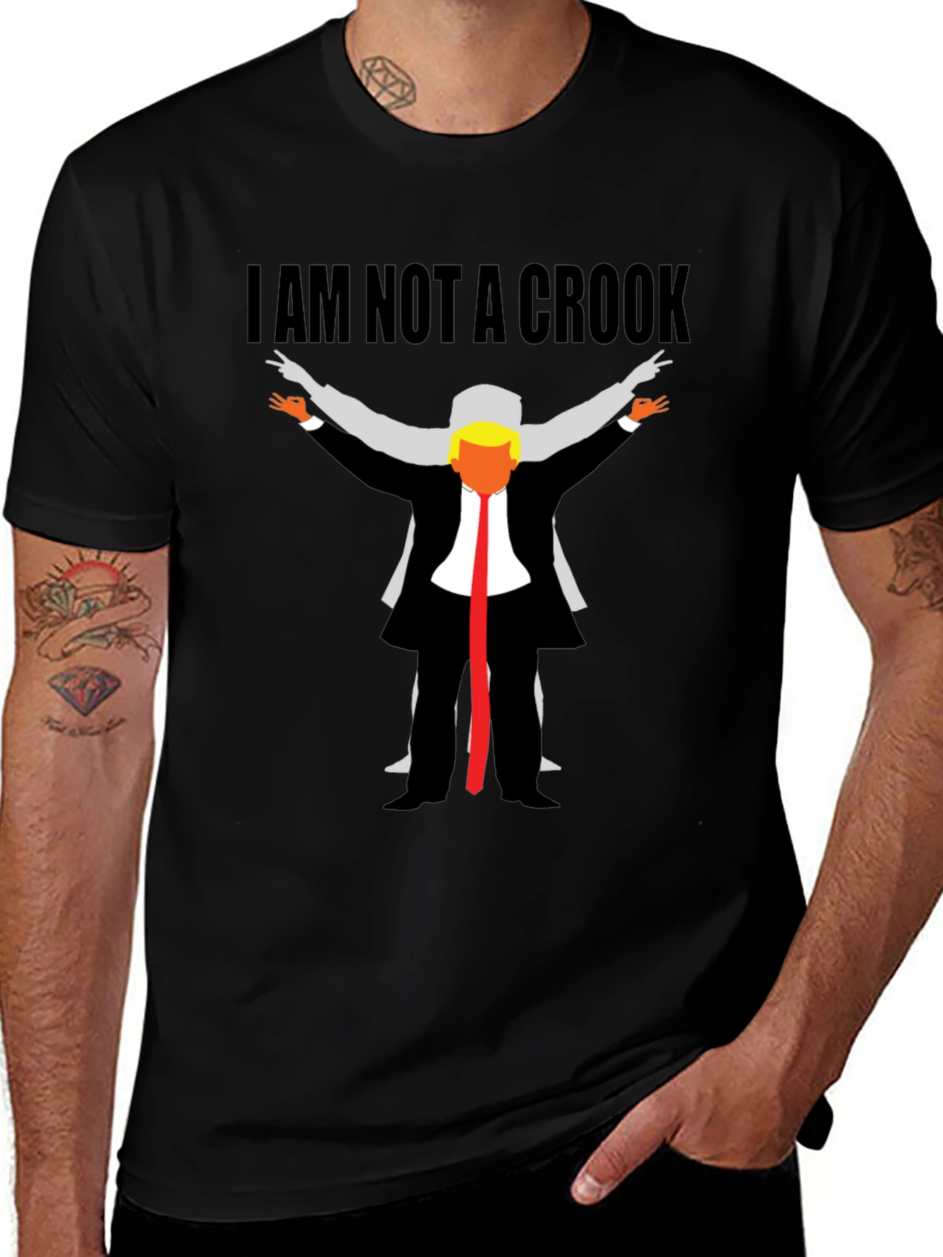 Variant 2 of I Am Not A Crook Funny Political Graphic T-Shirt