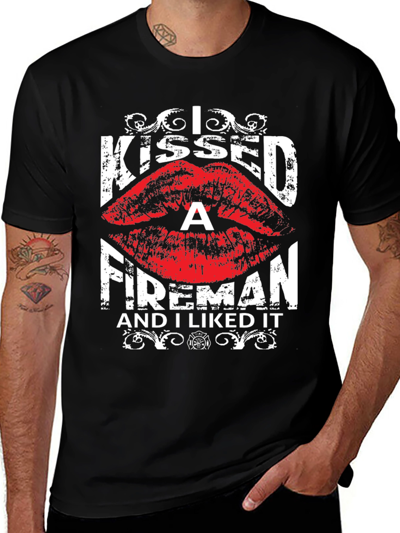 Variant 29 of I Kissed a Fireman T-Shirt - Funny Firefighter Tee