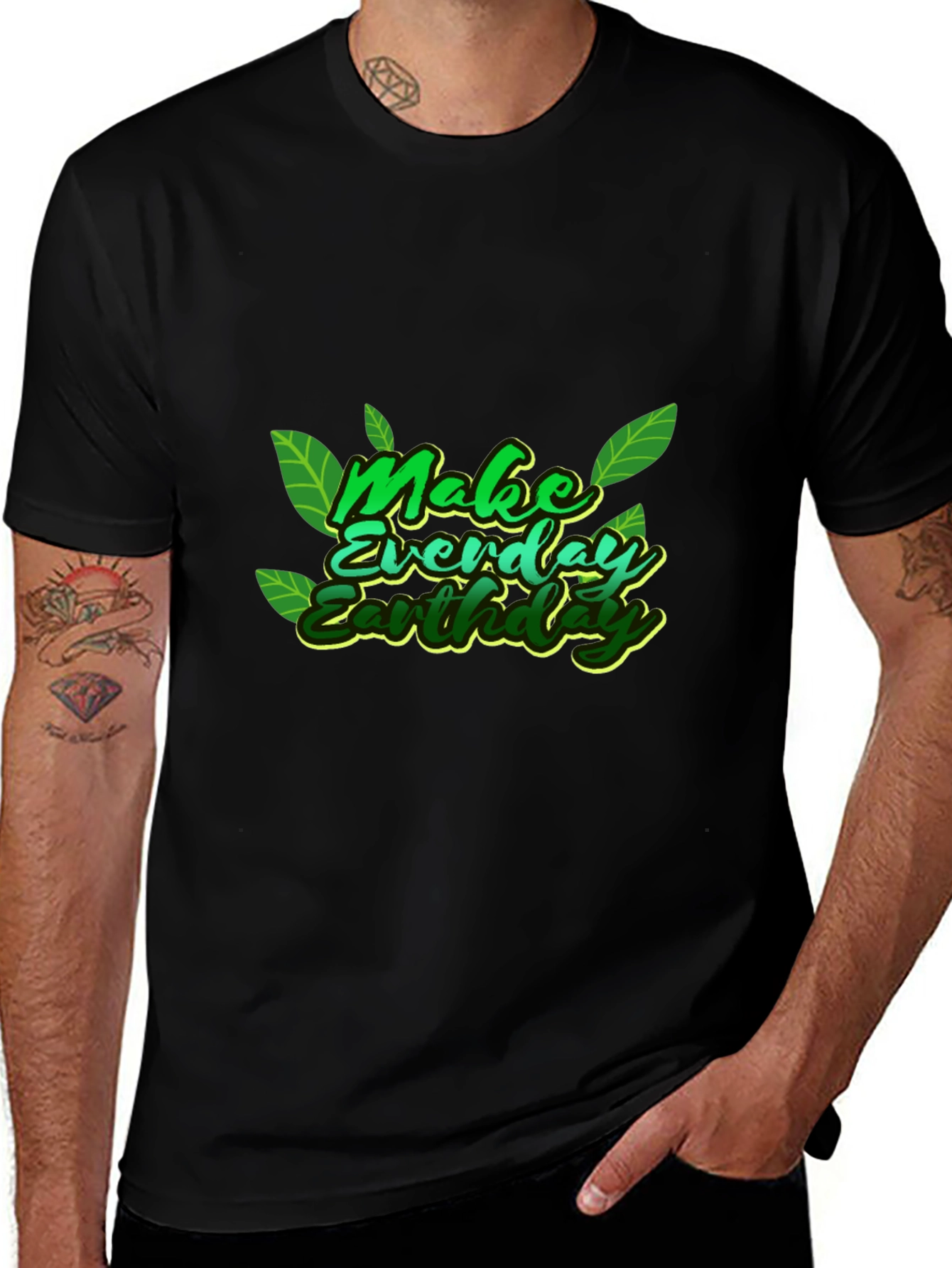 Variant 23 of Eco-Friendly "Make Everyday Earthday" Black T-Shirt