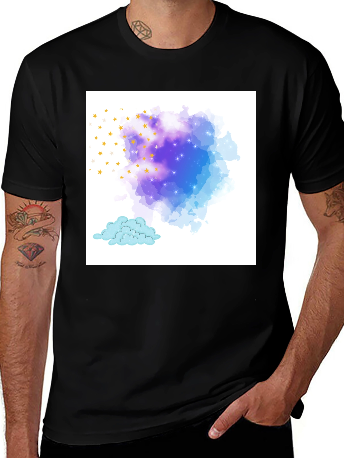 Variant 28 of Starry Night Cloud Tee - Stylish Graphic Print
