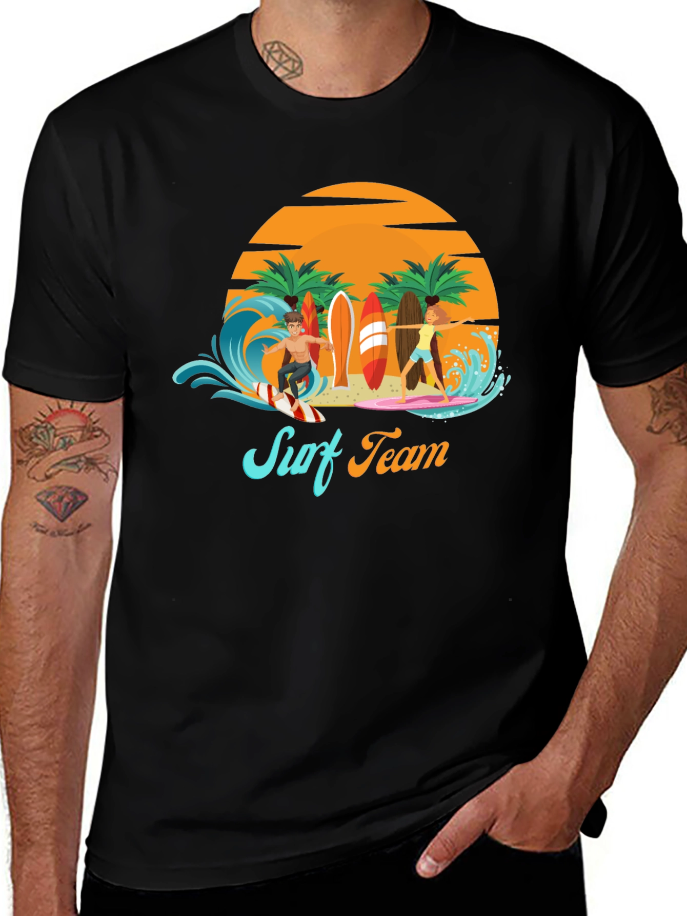 Surf Team Graphic Tee - Beach Vibe T-Shirt