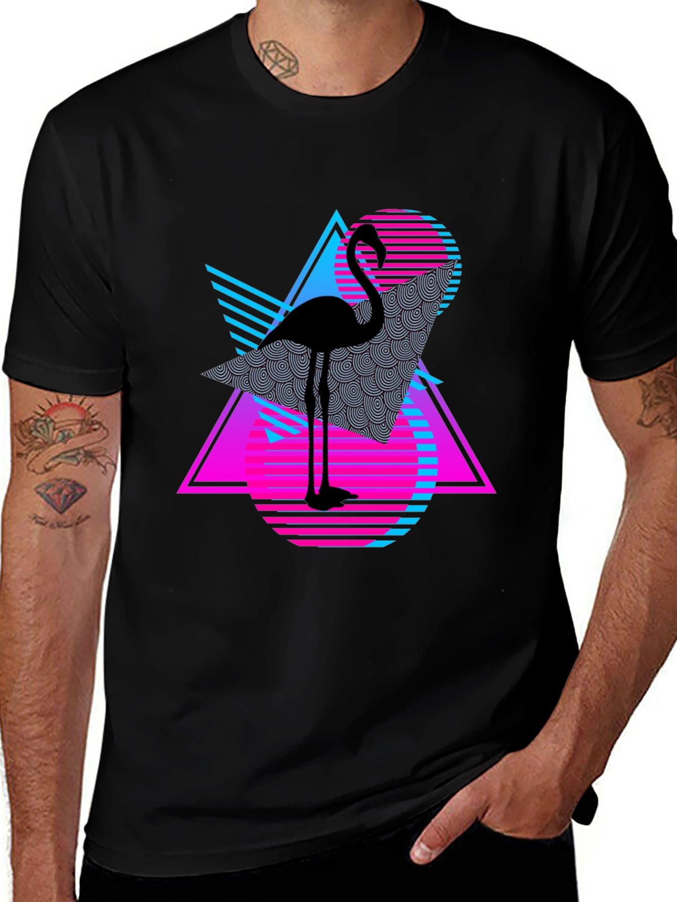 Variant 25 of Retro Flamingo T-Shirt - Vaporwave Style