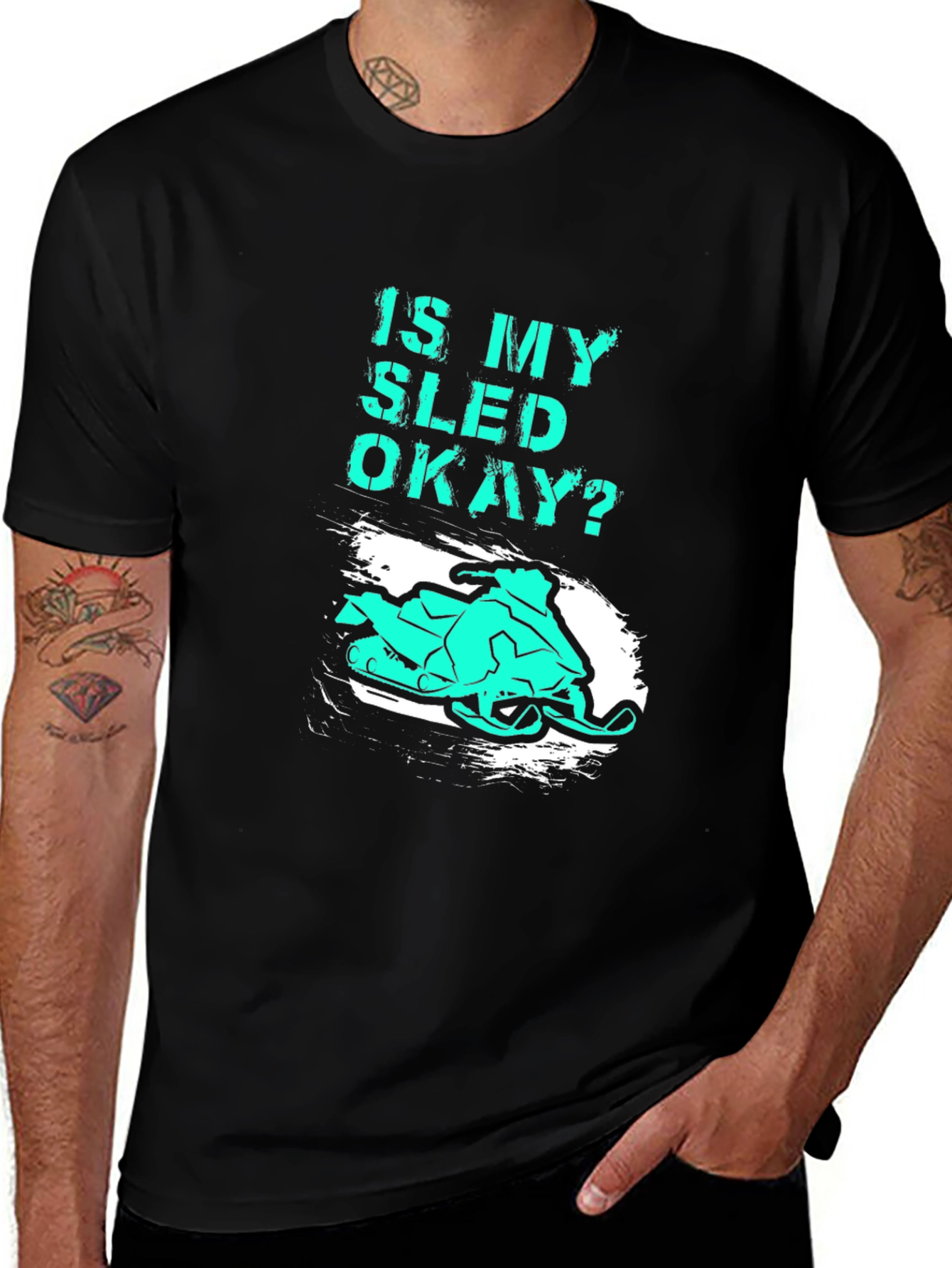 Variant 28 of Is My Sled Okay? Funny Snowmobile T-Shirt