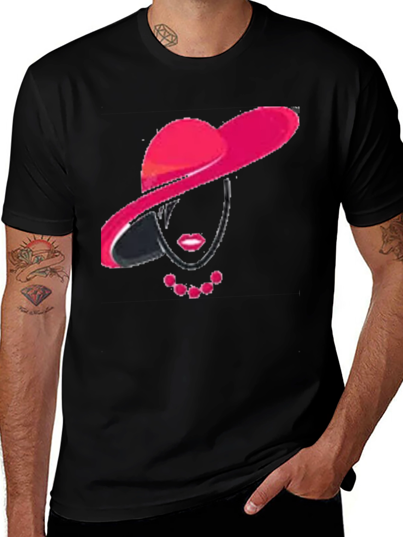 Variant 8 of Lady in Red Hat Graphic Tee
