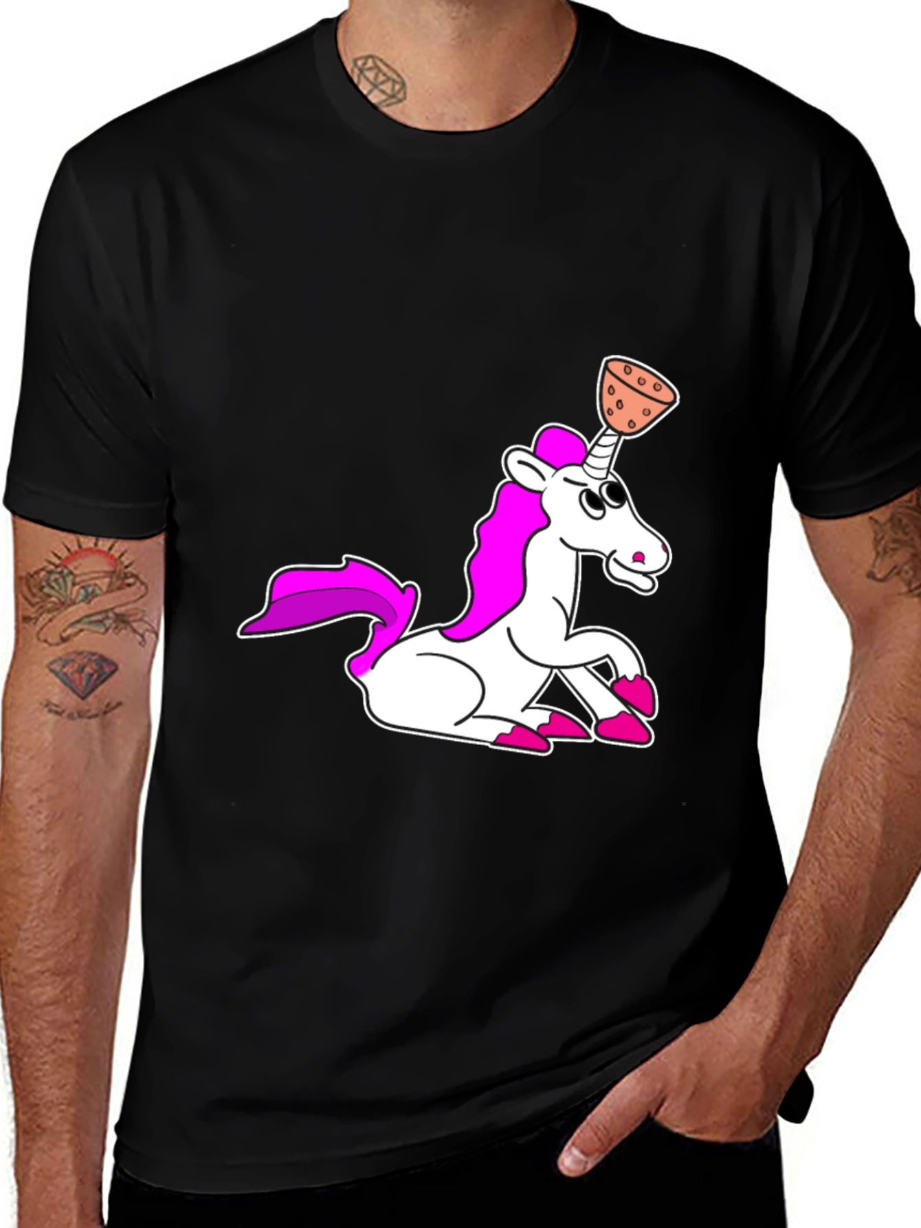Variant 19 of Unicorn Plunger Horn T-Shirt - Funny Cartoon Tee
