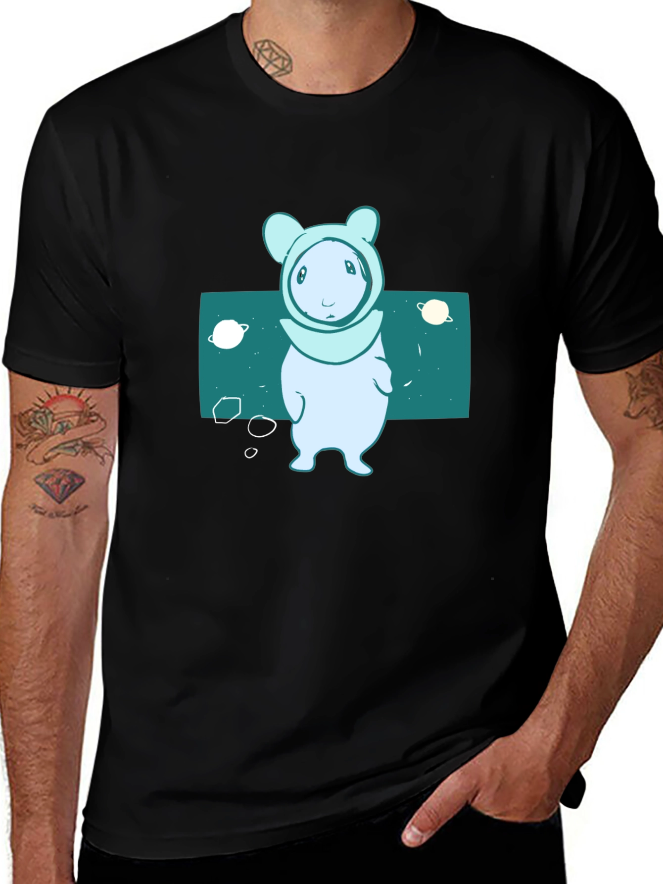 Variant 26 of Cute Space Hamster Graphic Tee