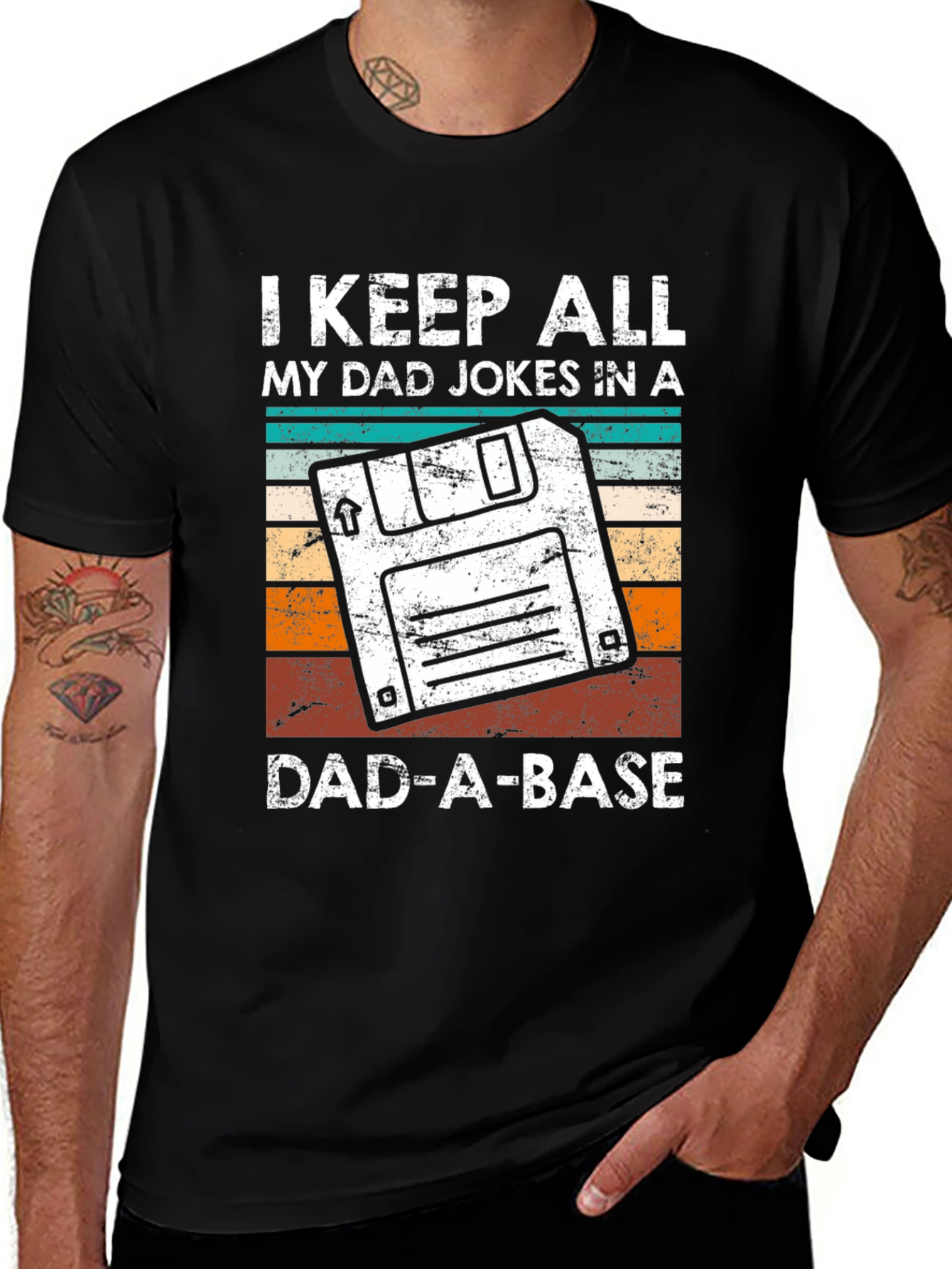 Variant 24 of Dad-A-Base T-Shirt: I Keep All My Dad Jokes