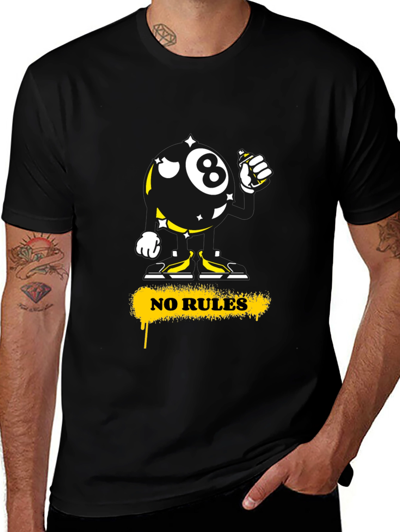 Variant 19 of Graphic Tee: No Rules 8-Ball Graffiti Style