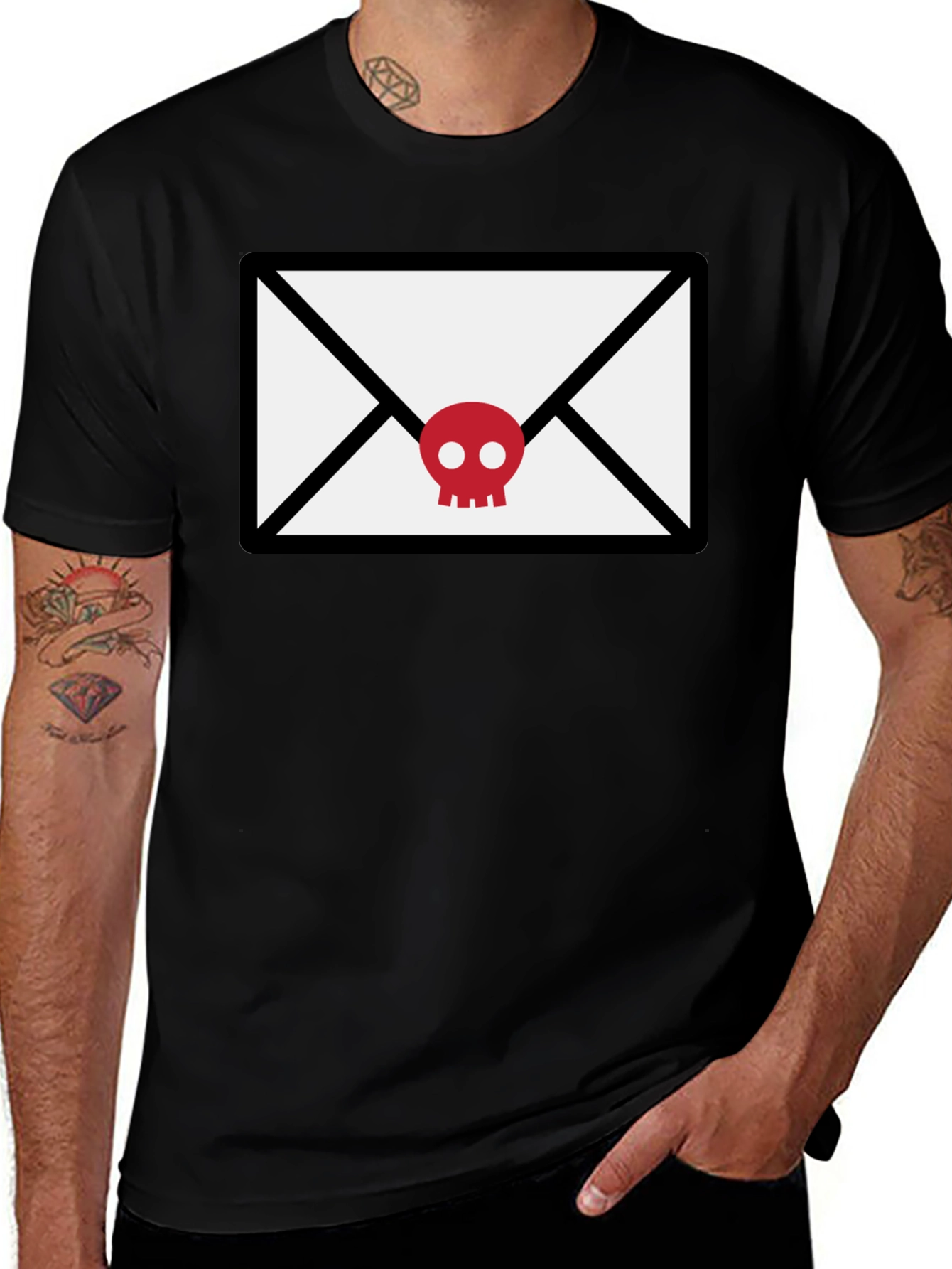 Variant 14 of Skull Mail T-Shirt - Unique Graphic Tee for Men