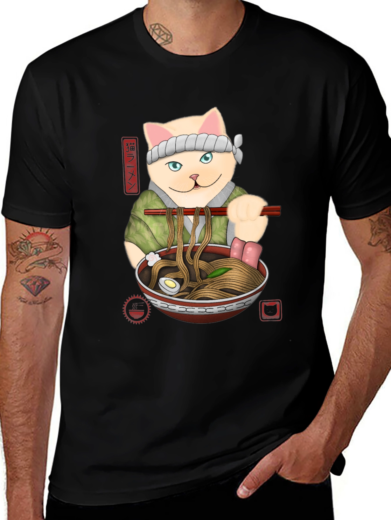 Variant 8 of Cat Ramen T-Shirt - Unique Graphic Tee