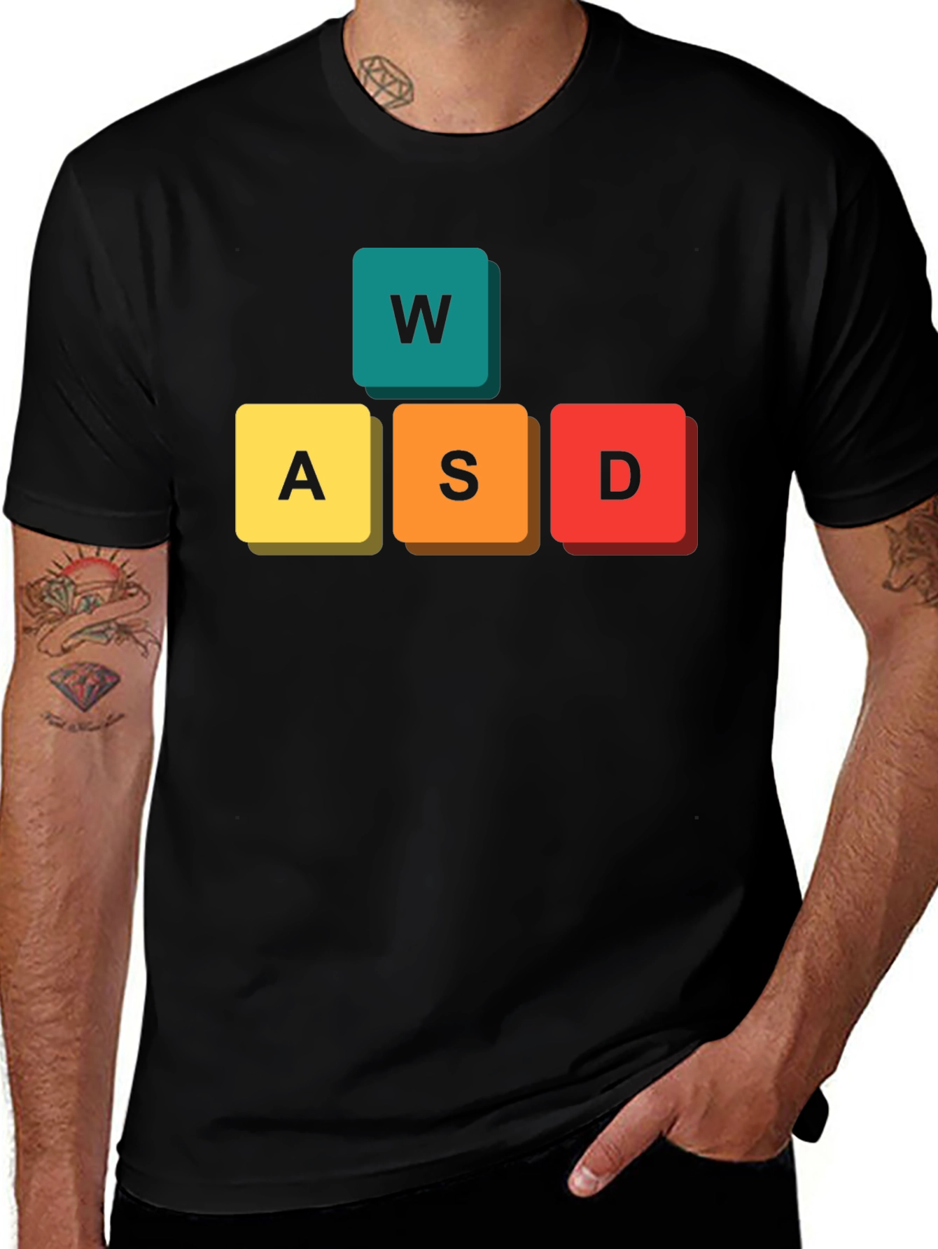 Gamer WASD Keys Black T-Shirt