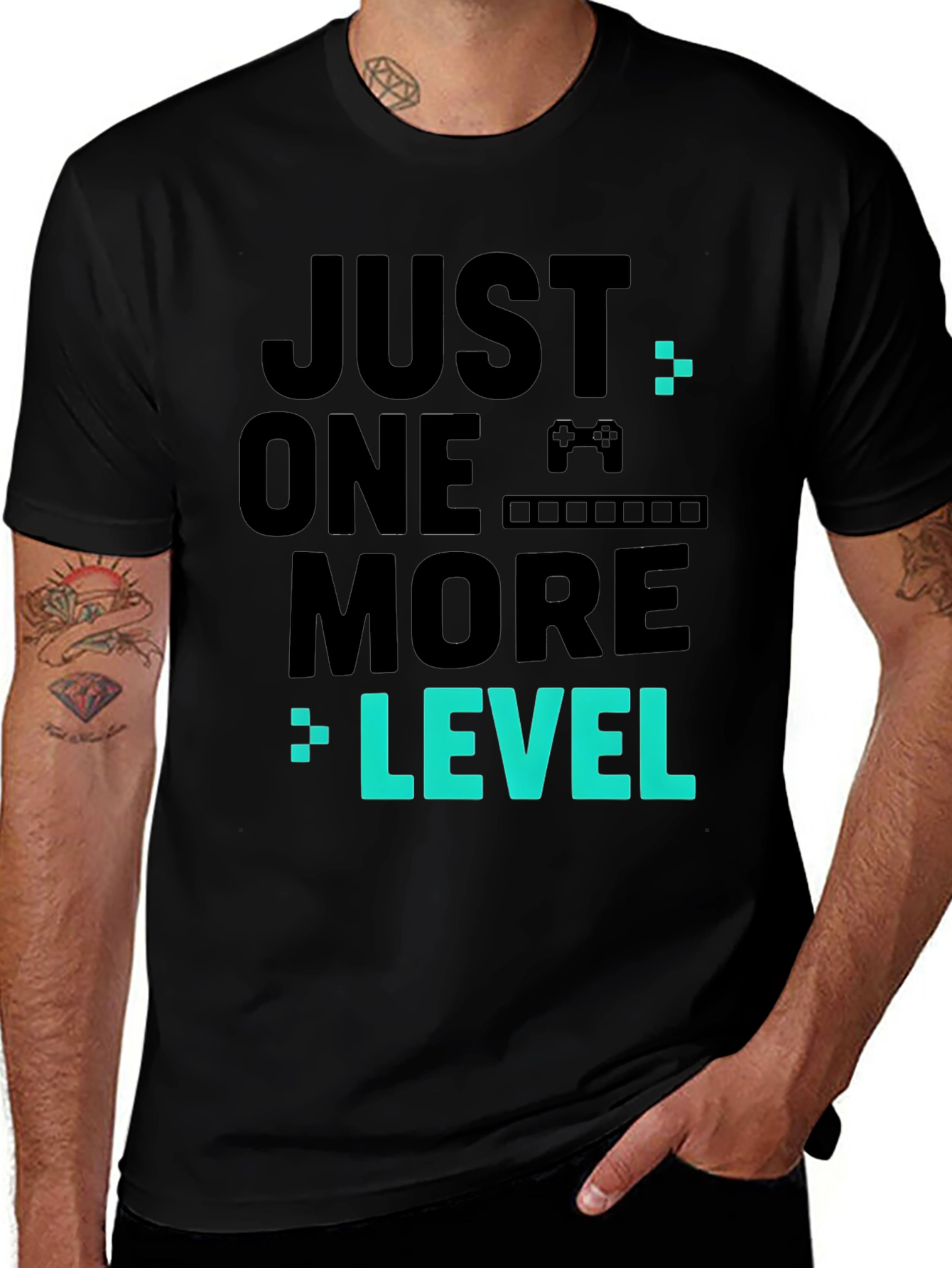 Variant 2 of Just One More Level Black Gaming T-Shirt