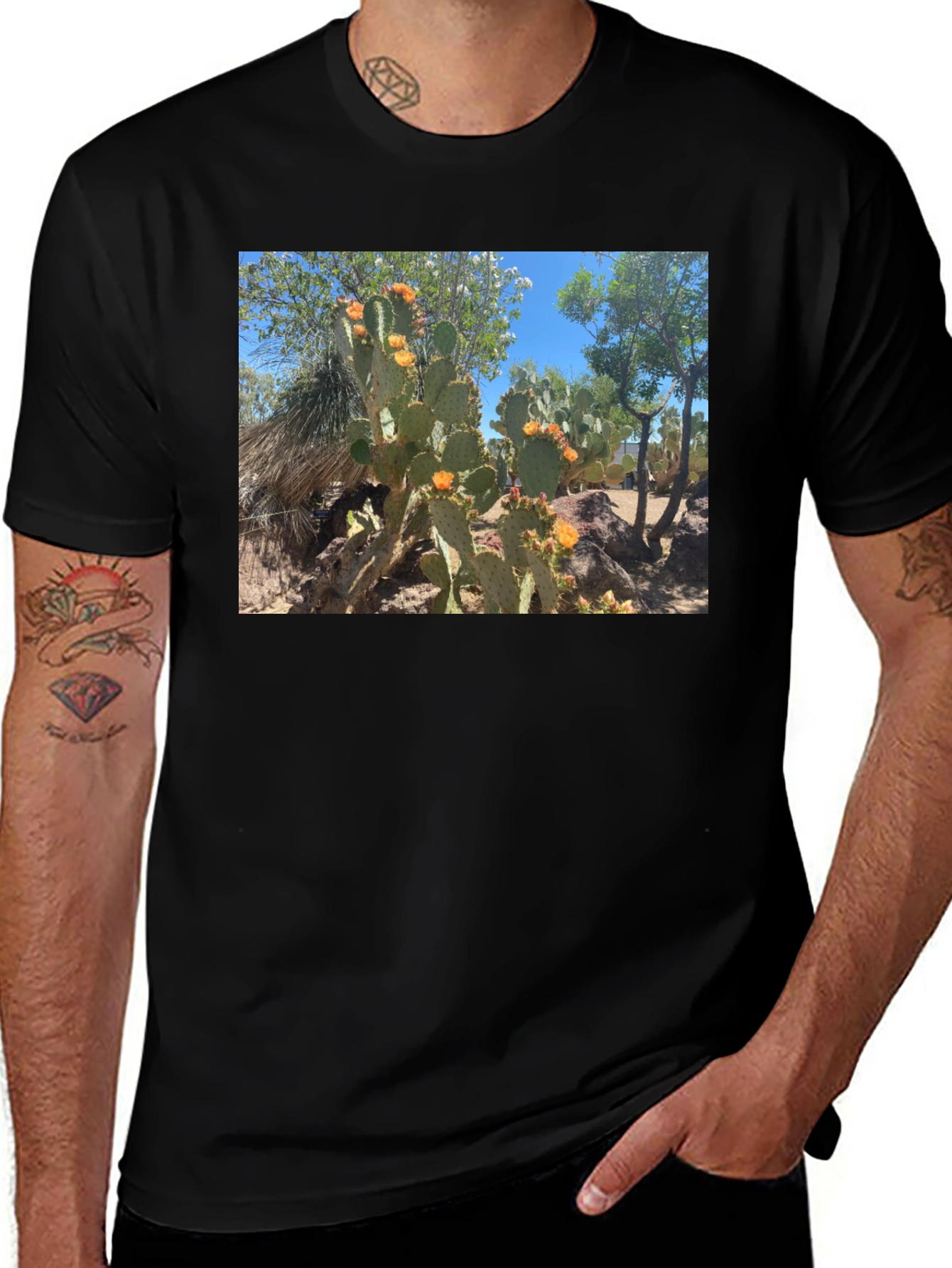 Variant 4 of Cactus Graphic T-Shirt - Desert Bloom Tee