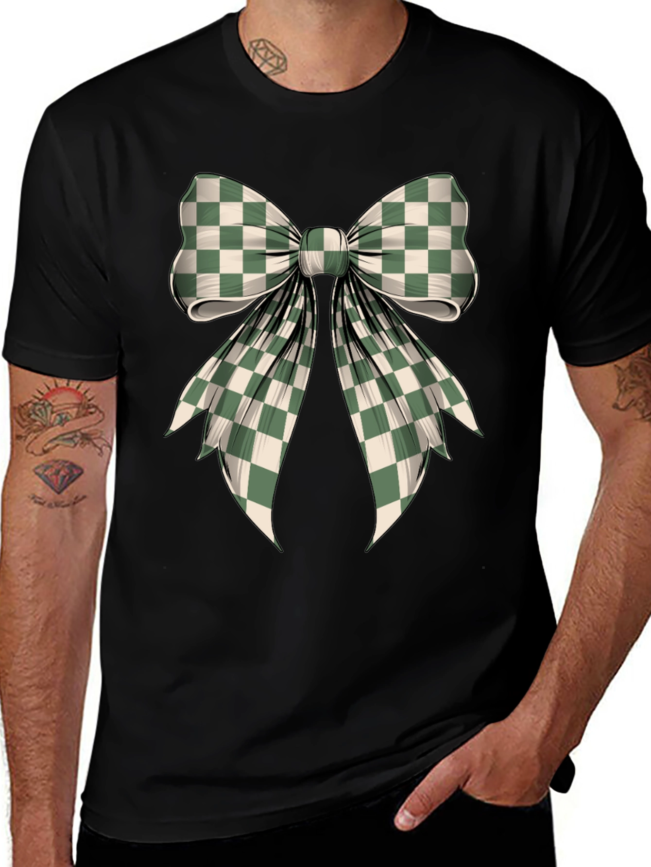 Variant 9 of Checkered Bow Graphic Tee