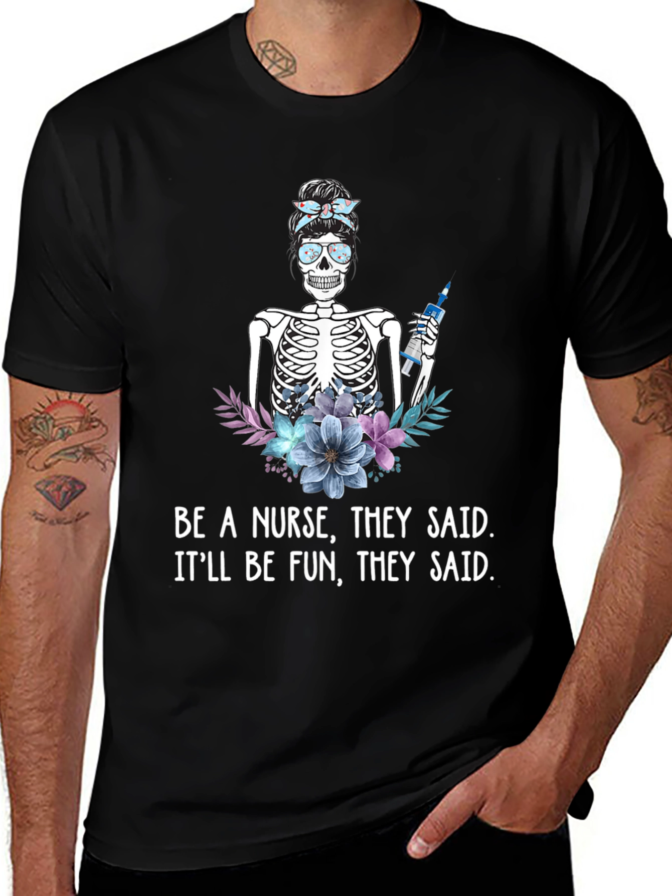 Variant 23 of Funny Nurse Skeleton T-Shirt