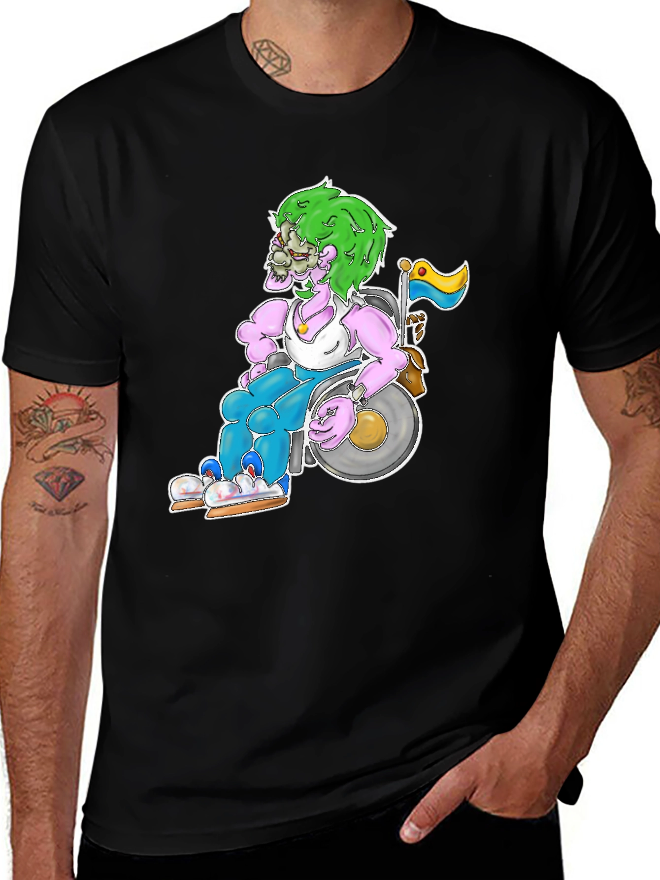 Variant 25 of Zombie Wheelchair T-Shirt
