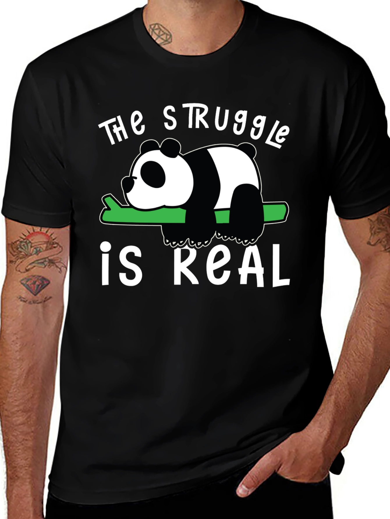 Variant 19 of The Struggle is Real Panda T-Shirt