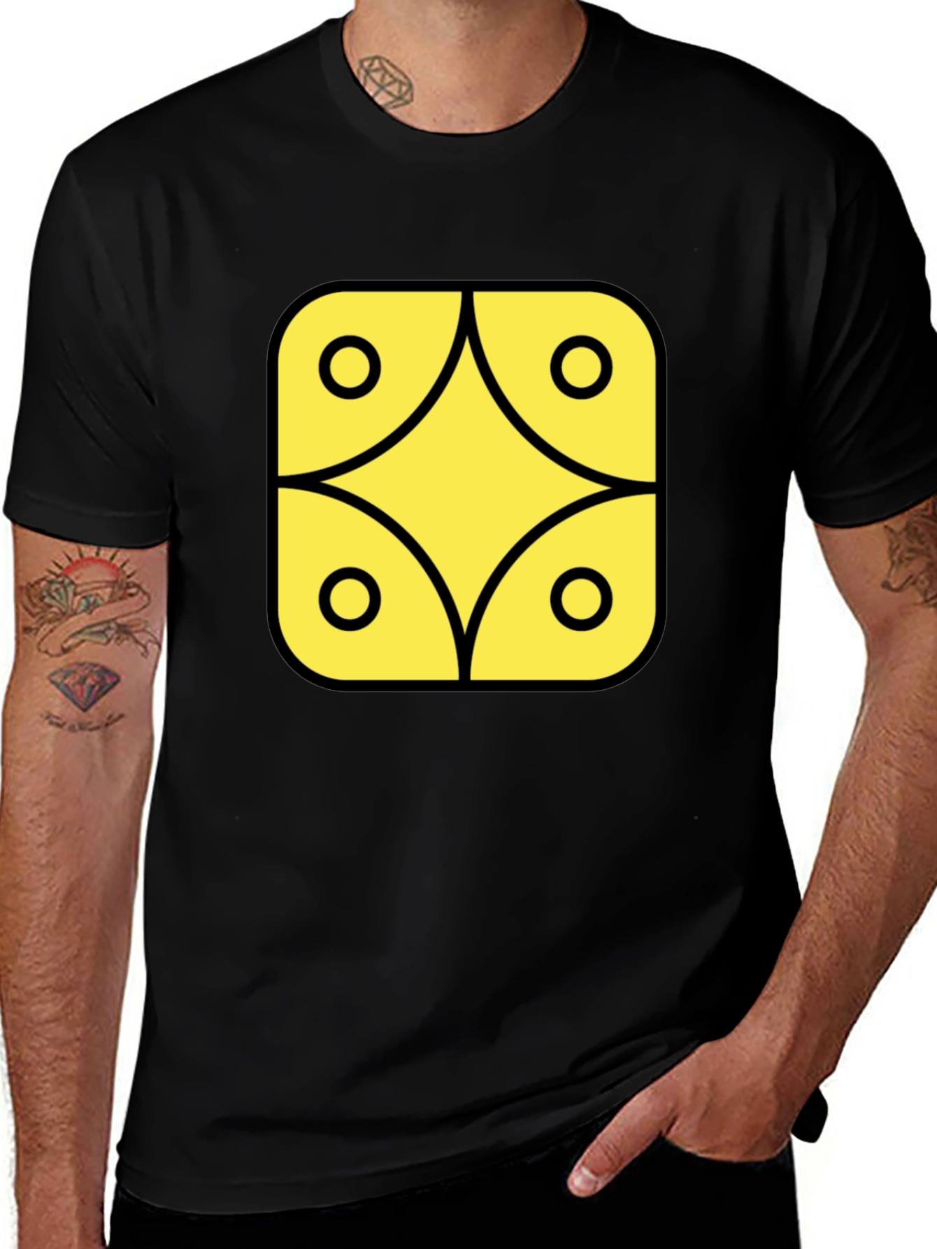 Variant 11 of Geometric Graphic Tee - Black