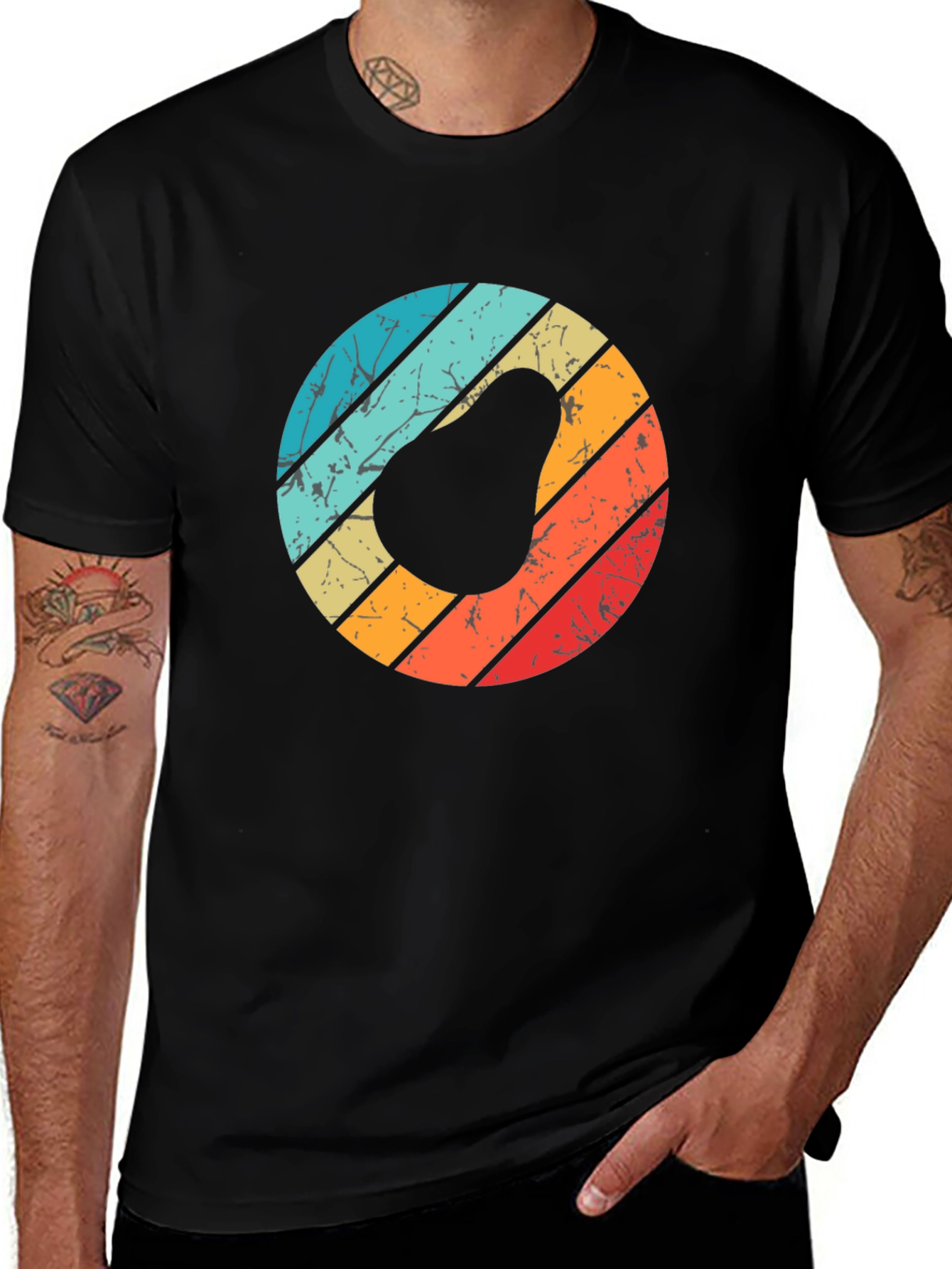 Black Retro Avocado Graphic Tee main image