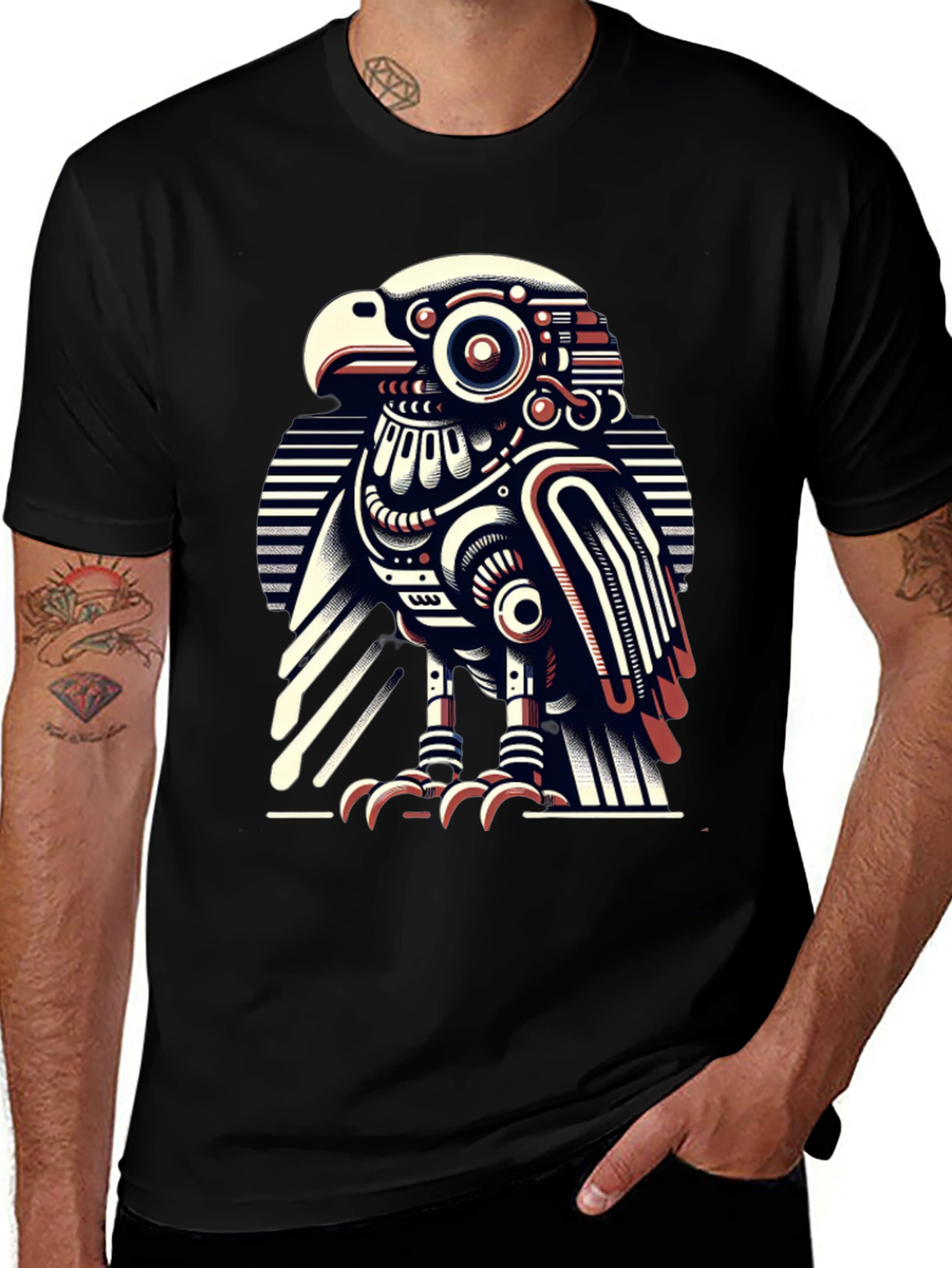 Variant 11 of Robotic Eagle Graphic Tee - Modern Style