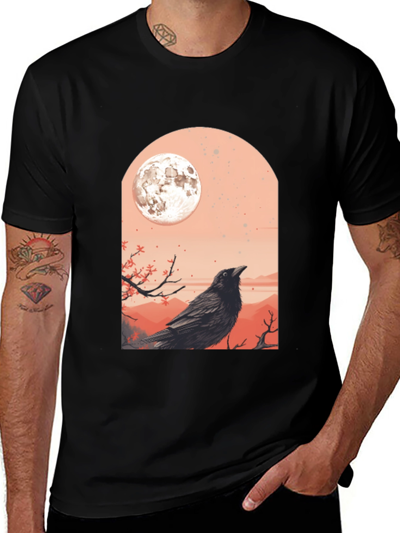 Variant 21 of Raven Moon T-Shirt - Gothic Style