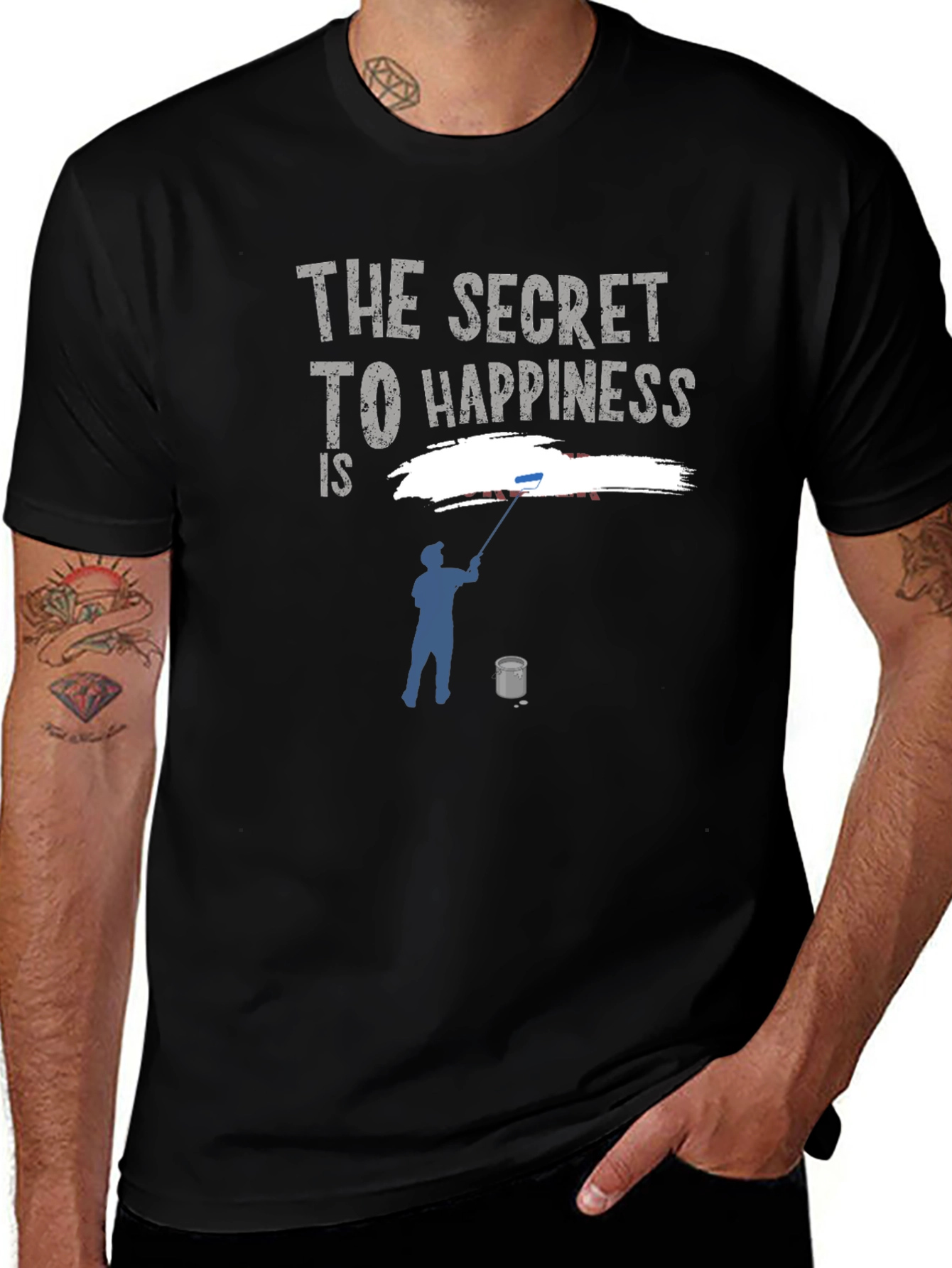 Variant 29 of Secret to Happiness Painting Crew Neck T-Shirt