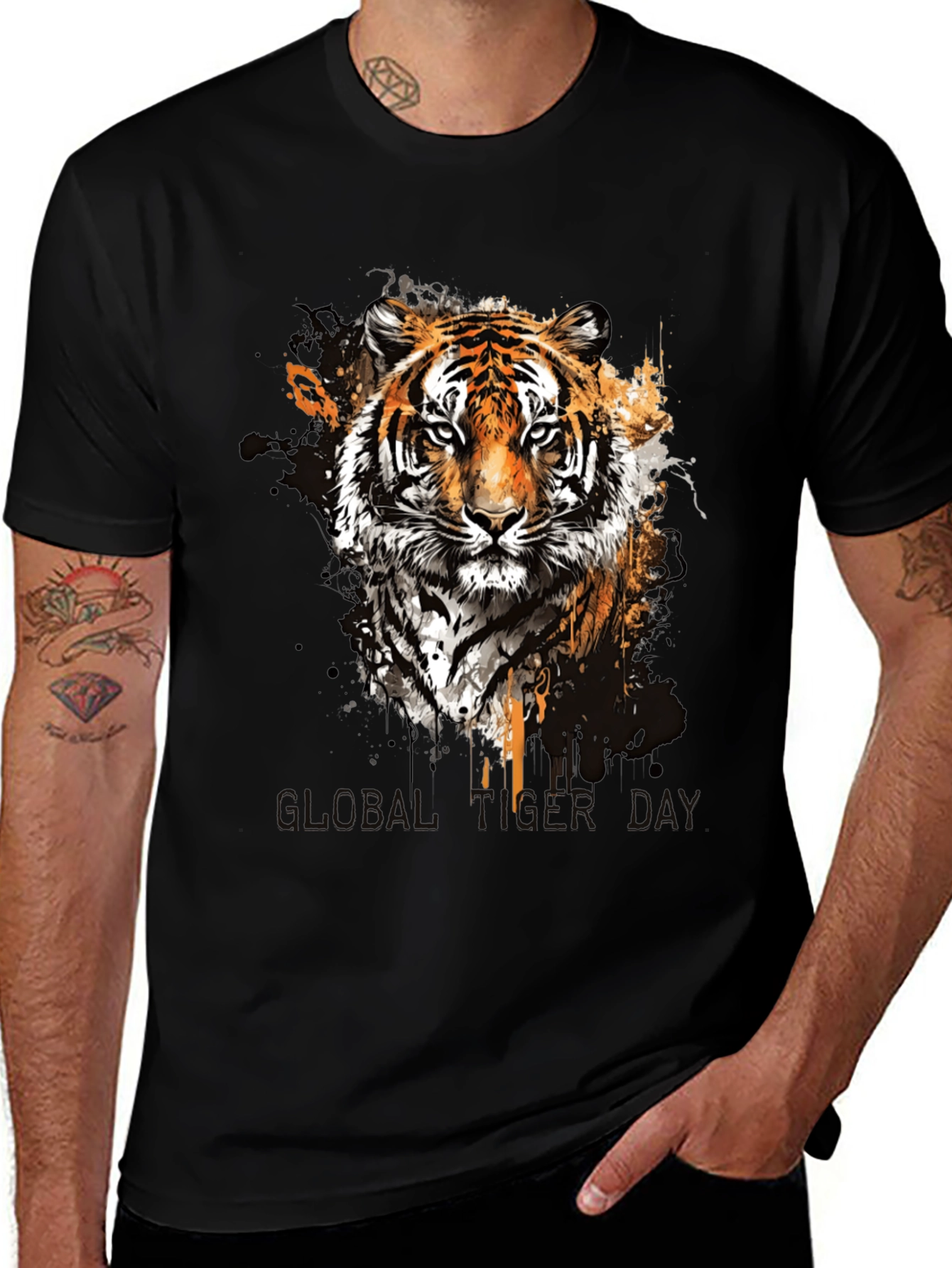 Variant 2 of Global Tiger Day Black T-Shirt