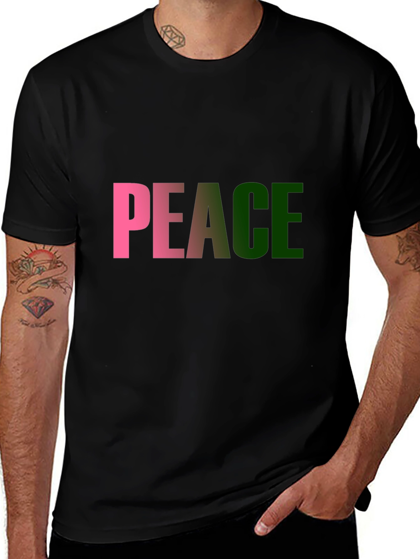 Variant 24 of Peace T-Shirt - Black Cotton Blend Tee