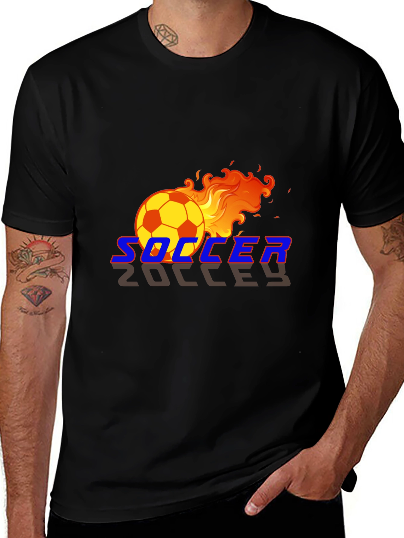 Variant 22 of Flaming Soccer Ball Graphic T-Shirt