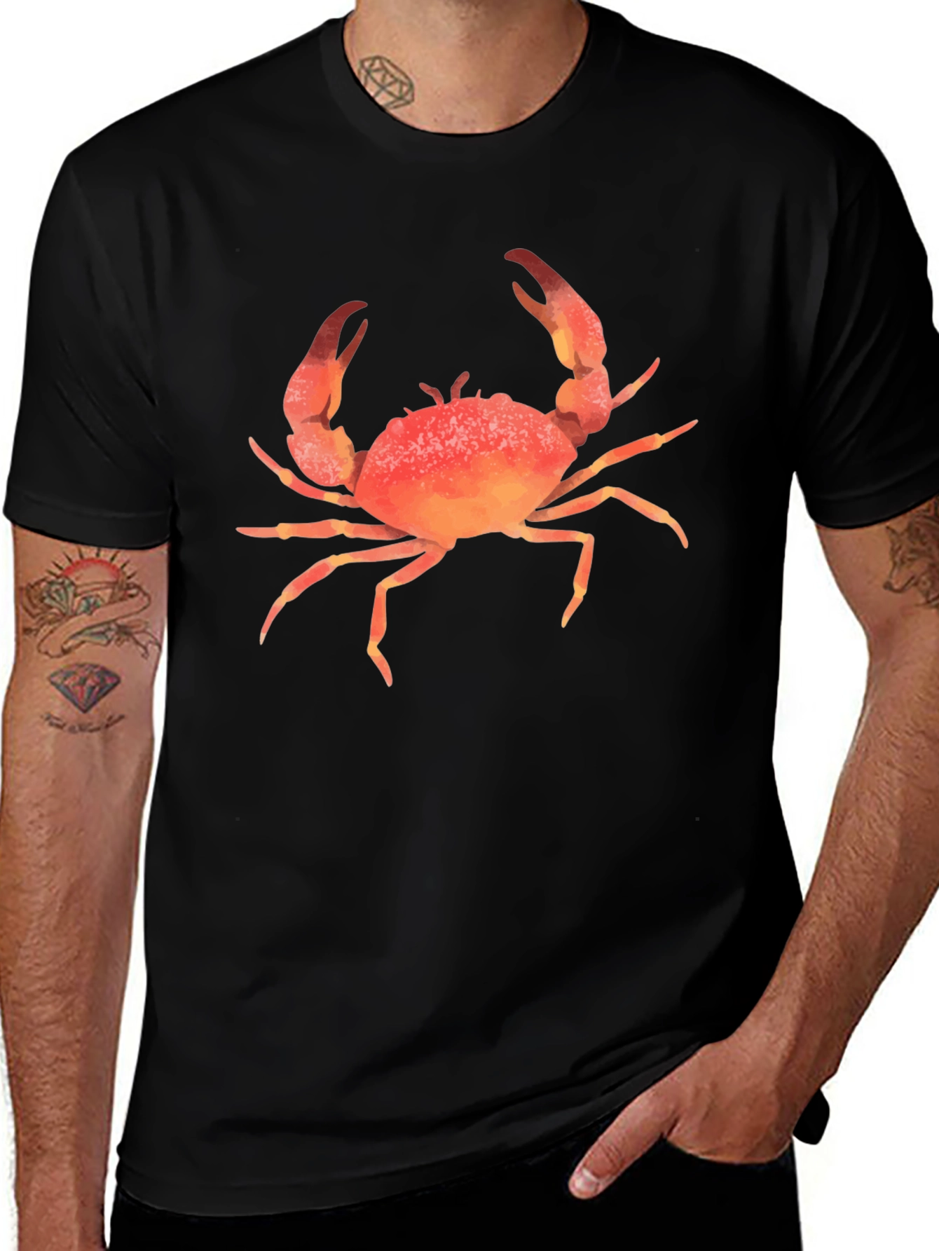 Variant 21 of Crab Graphic Print T-Shirt - Casual Style