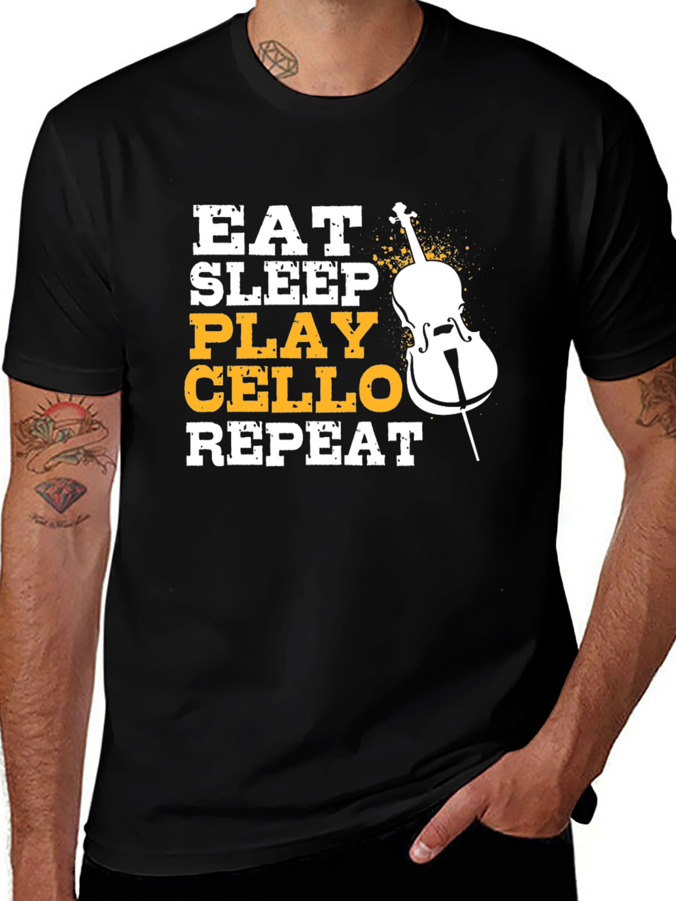 Variant 28 of Eat Sleep Play Cello Repeat Musician T-Shirt
