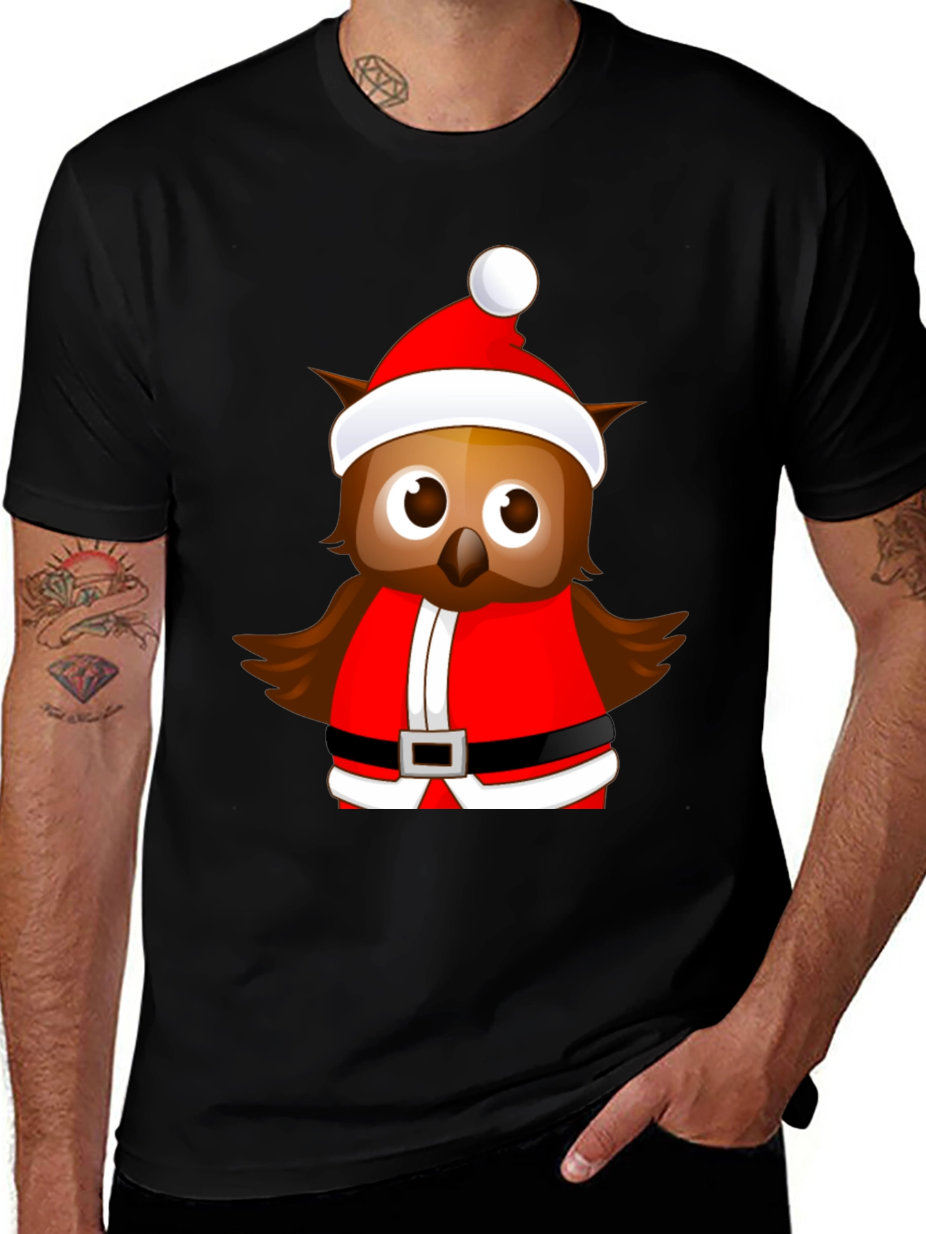 Variant 26 of Festive Owl Santa T-Shirt