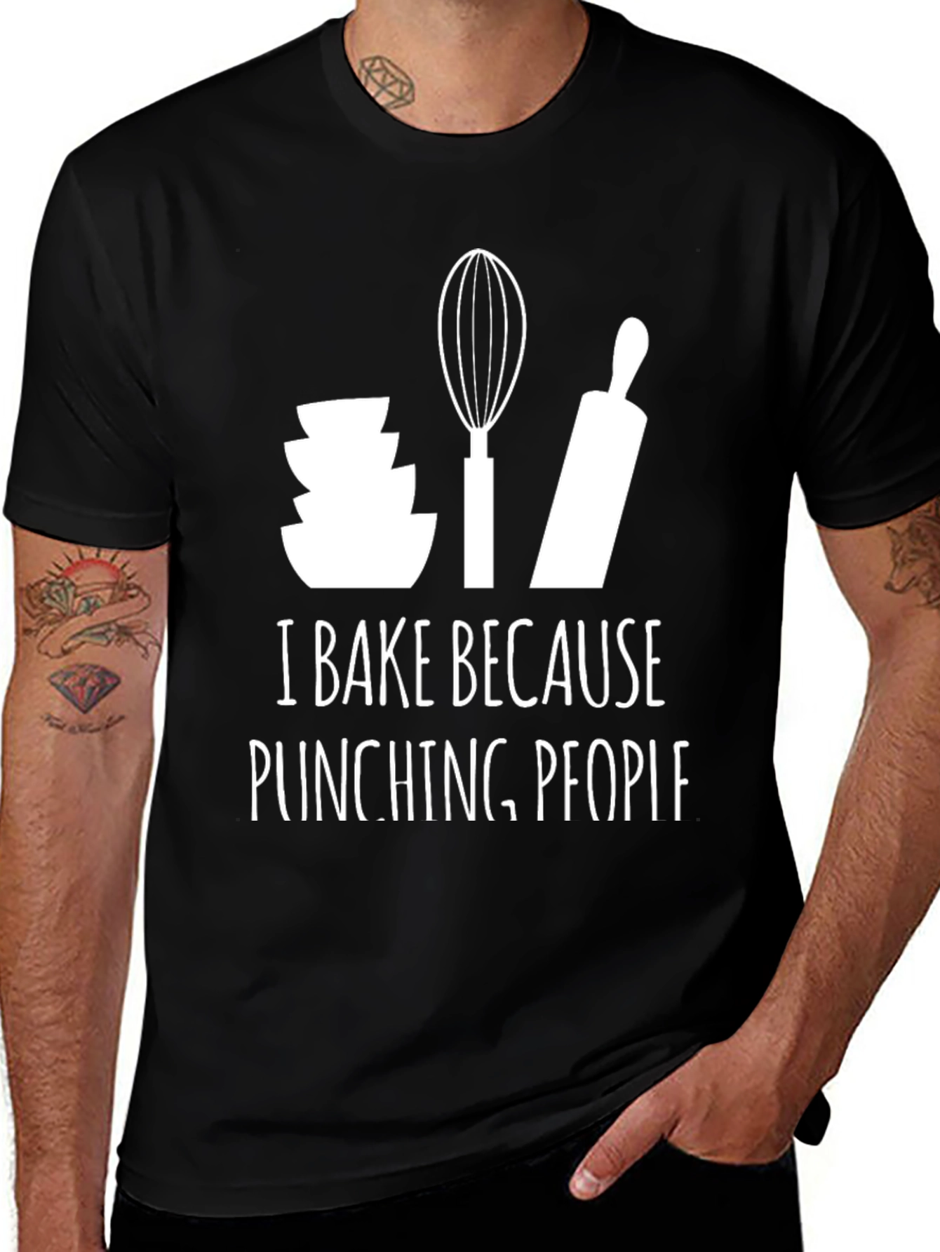 Funny Baking T-Shirt: "I Bake Because Punching People"