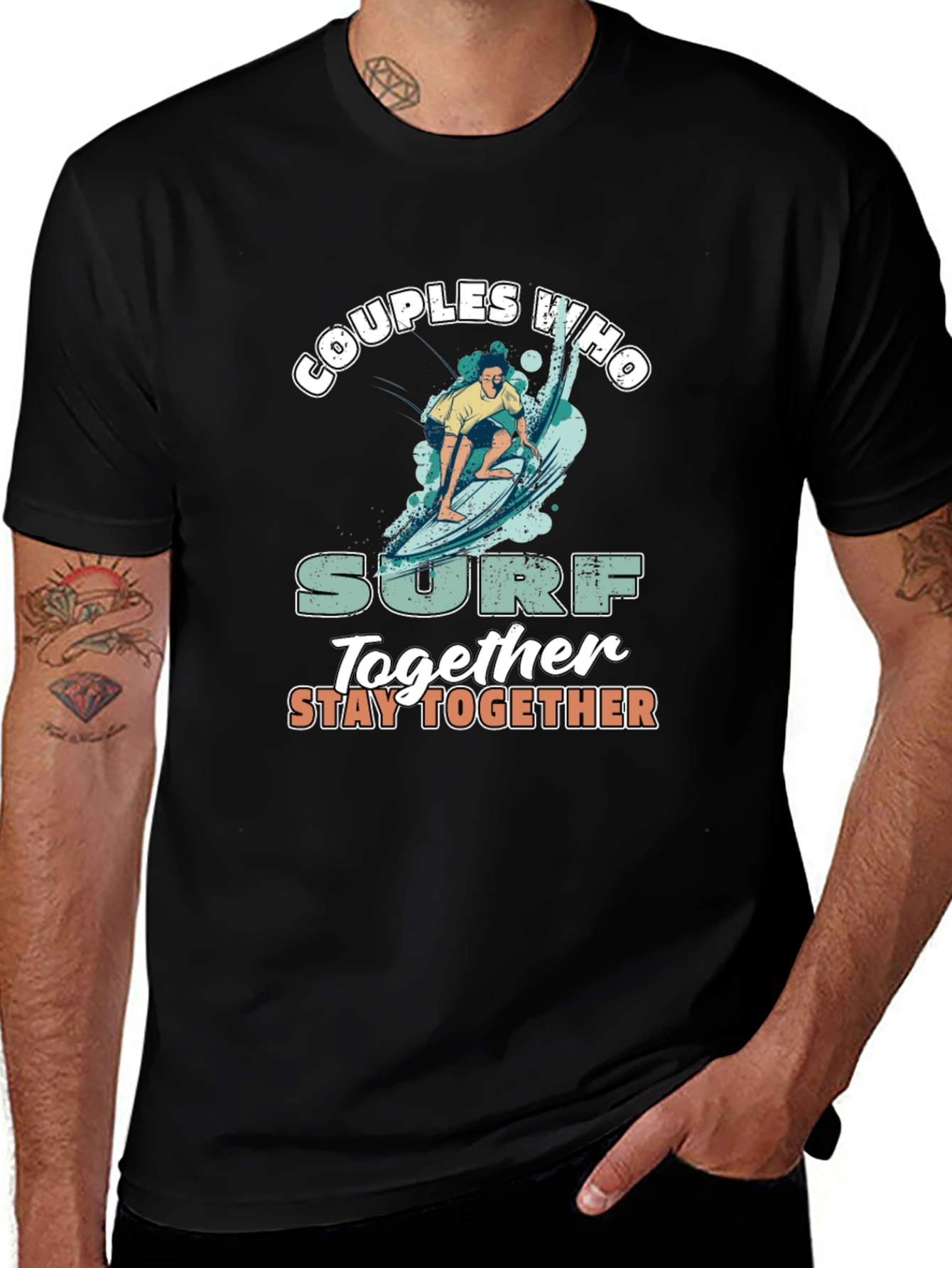 Variant 4 of Couples Who Surf Together T-Shirt